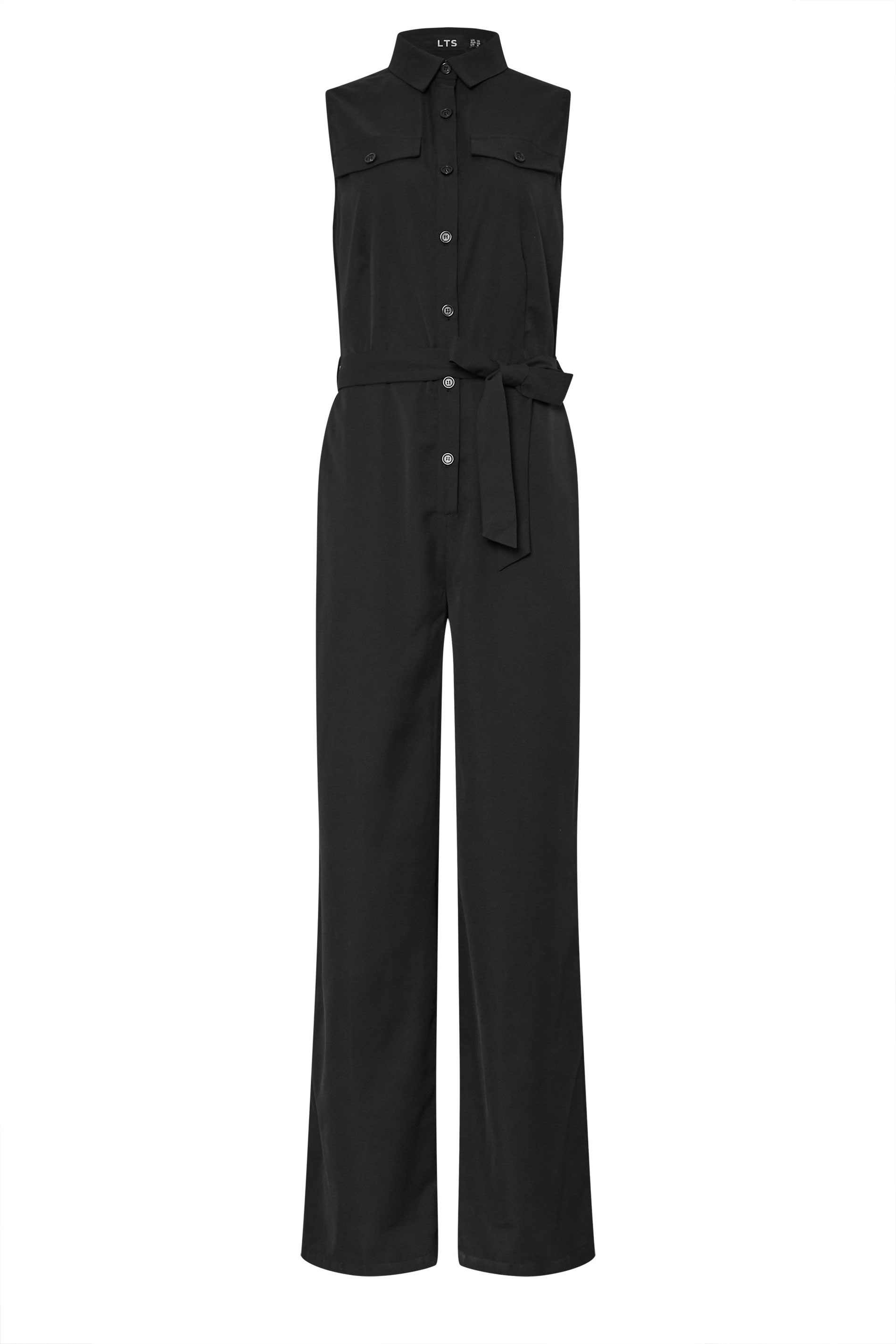 LTS Tall Women's Black Woven Sleeveless Wide Leg Jumpsuit | Long Tall Sally 5