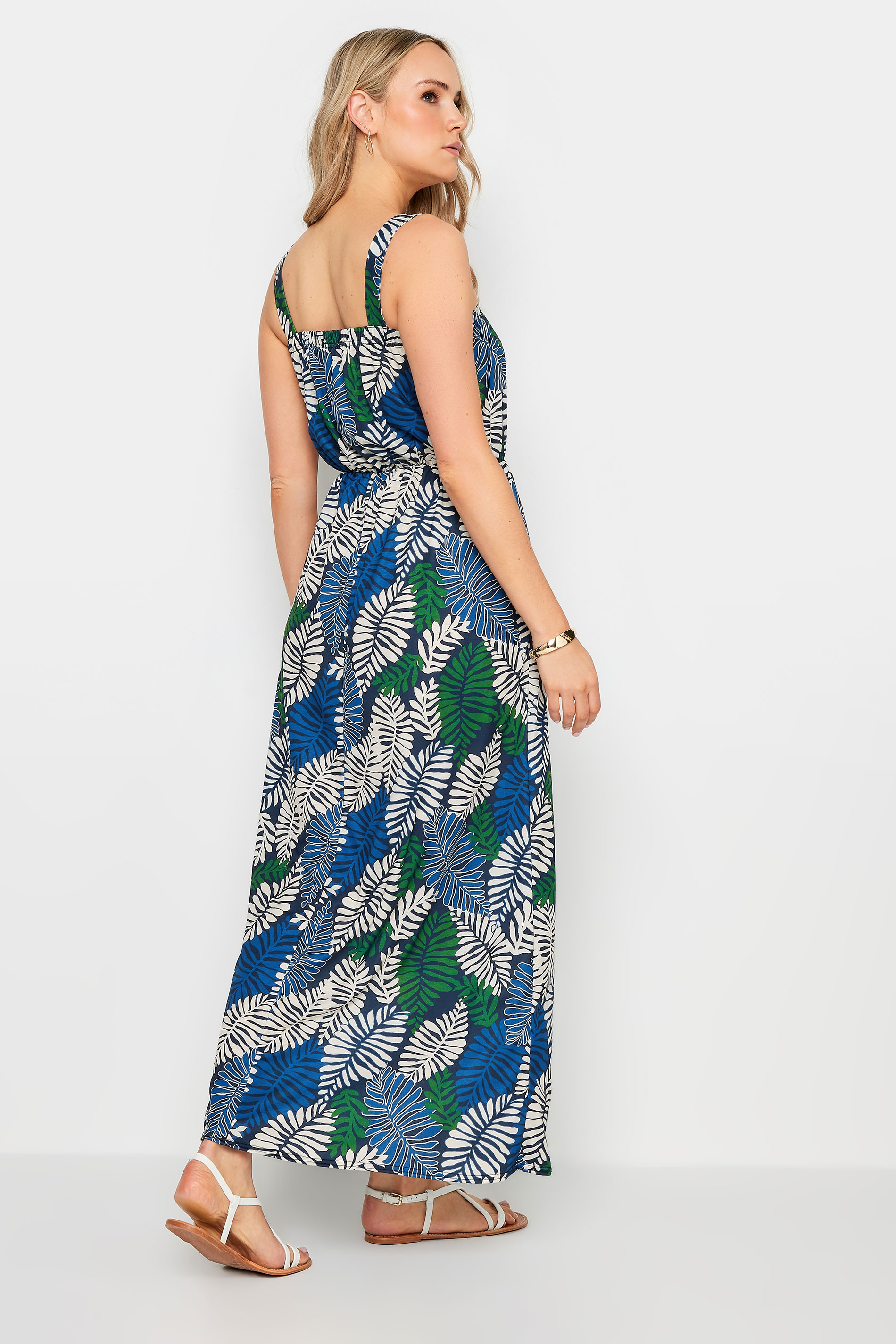 LTS Tall Women's Navy Blue Tropical Print Maxi Dress | Long Tall Sally 3