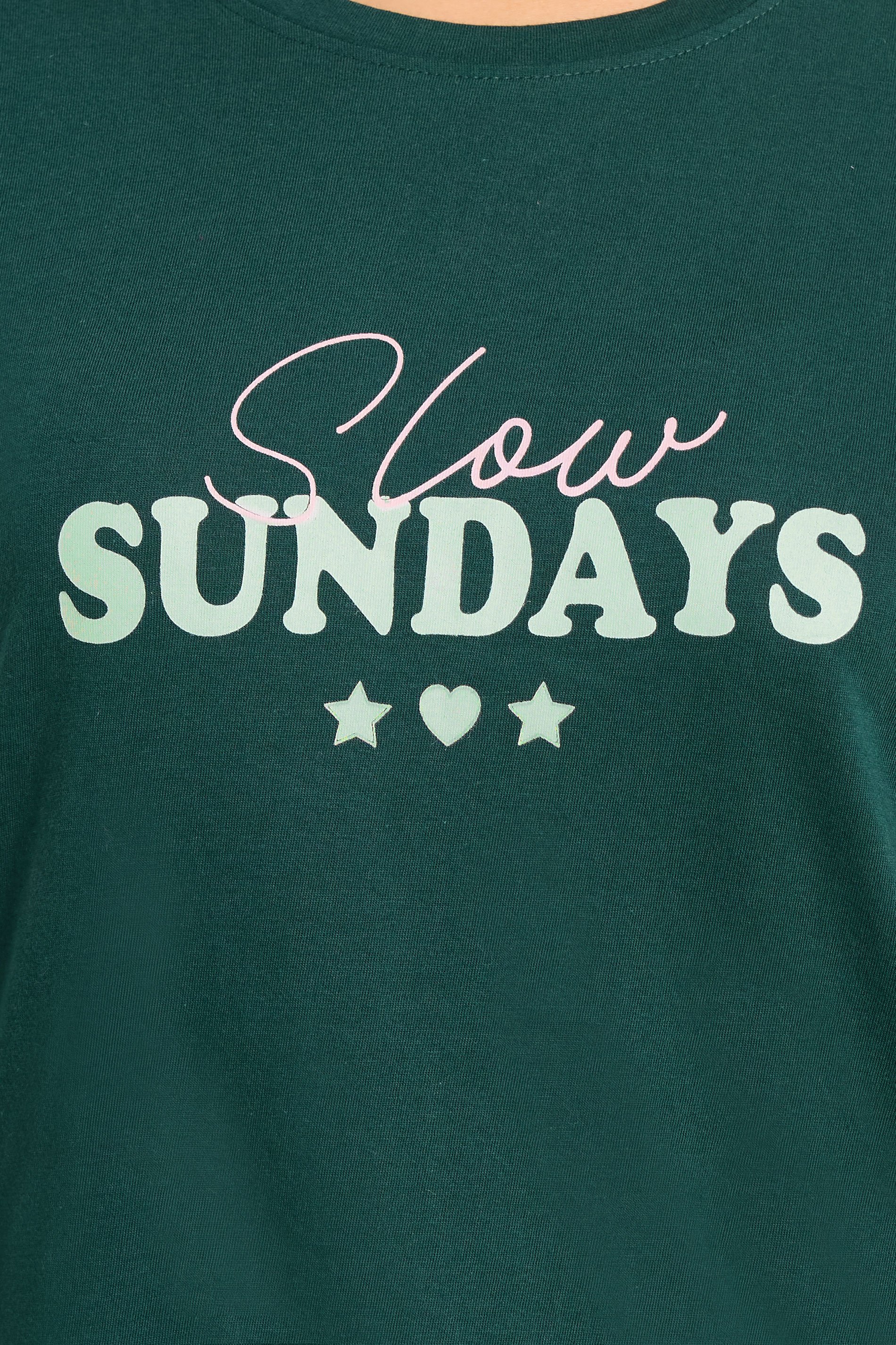 LTS Tall Green Fairisle Print Cuffed Pyjama Set | Long Tall Sally 5