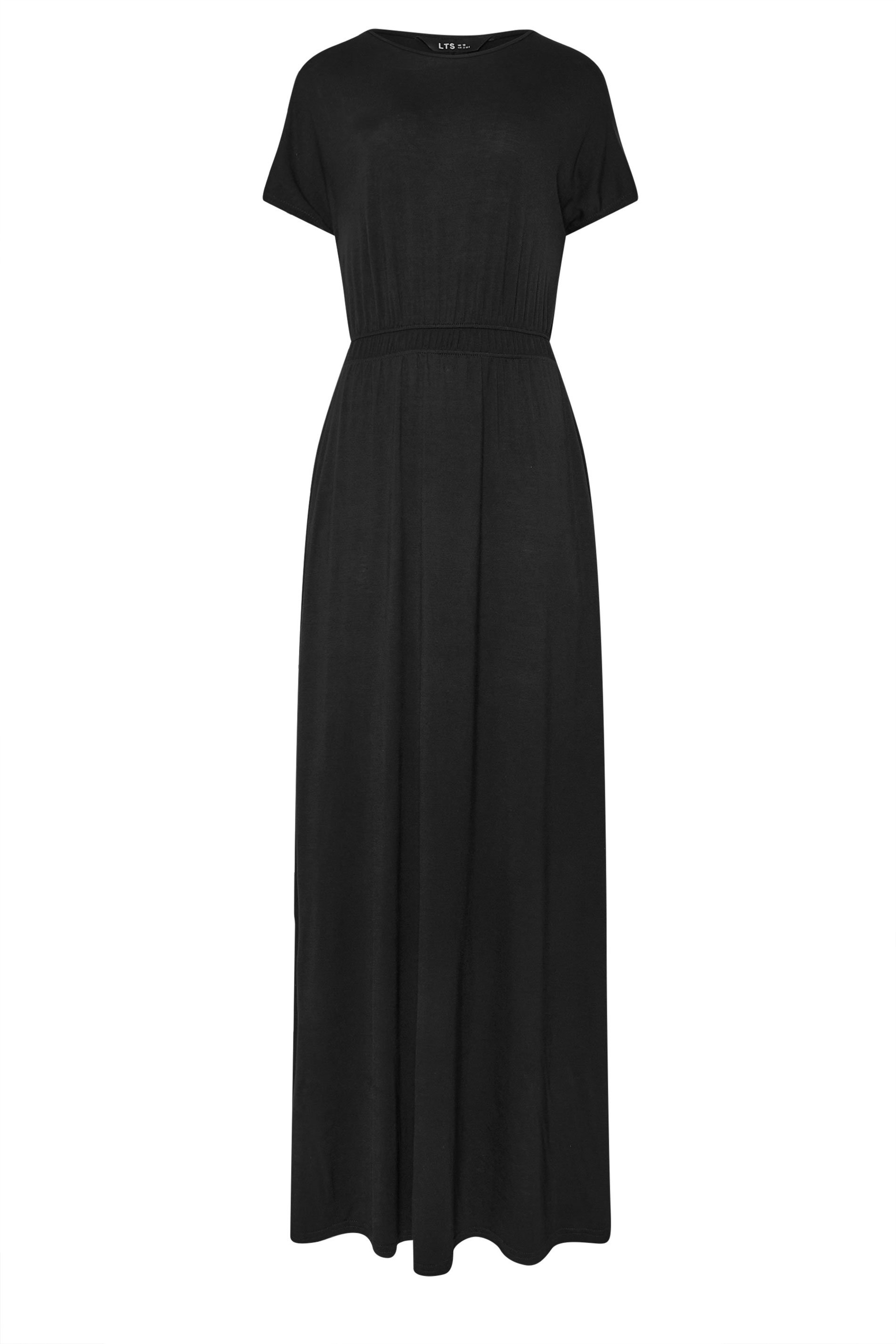 LTS Tall Black Shirred Waist Maxi Dress | Long Tall Sally 5