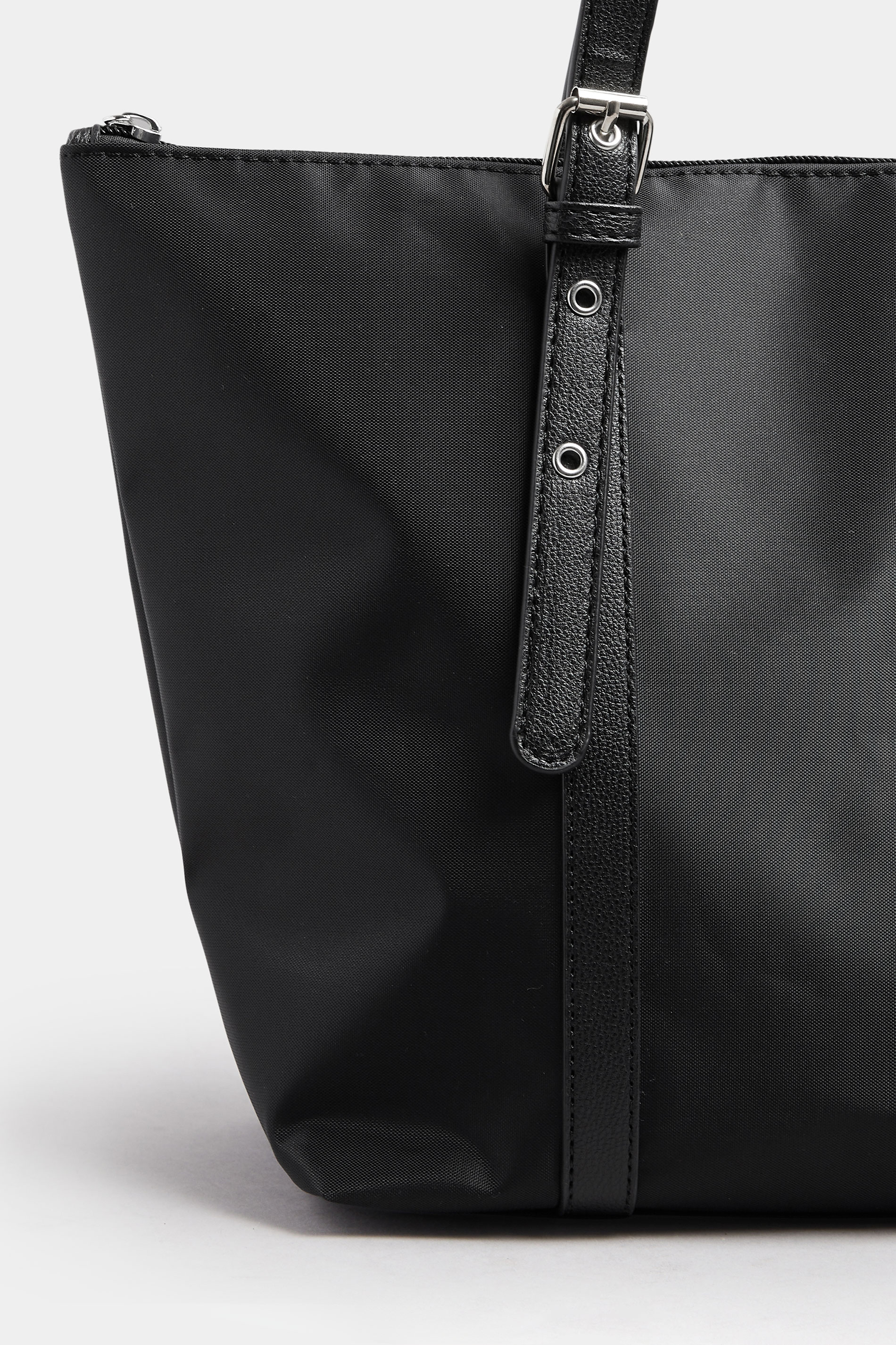 Black Buckle Strap Tote Bag | Yours Clothing 4