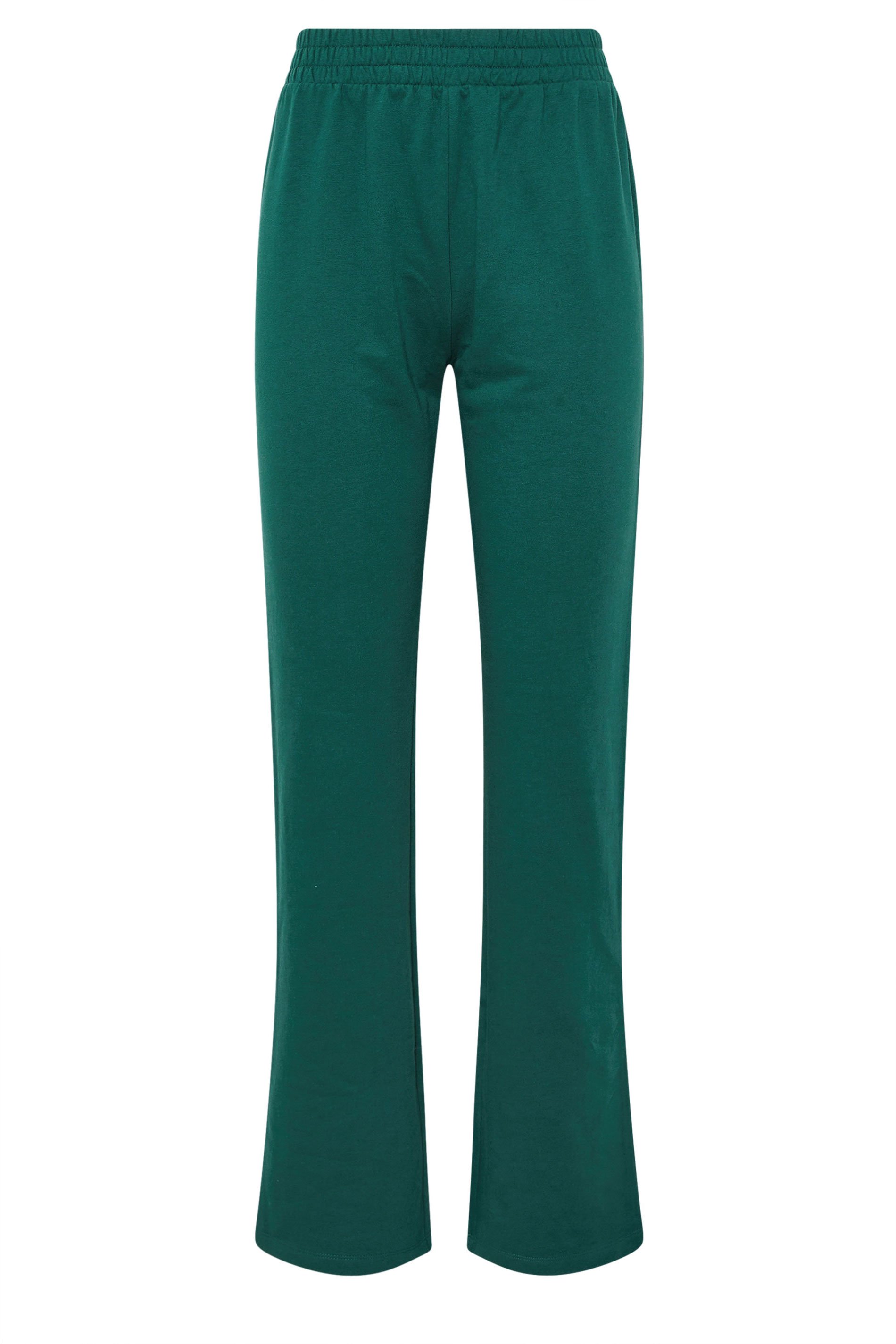 LTS Tall Green Jersey Fitted Straight Leg Joggers | Long Tall Sally 5