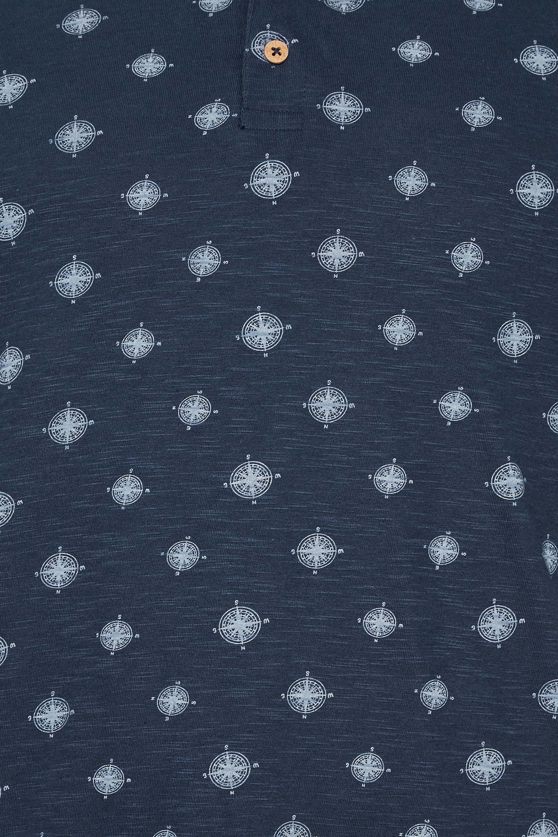 BadRhino Big & Tall Navy Blue Compass Print Polo Shirt | BadRhino 2
