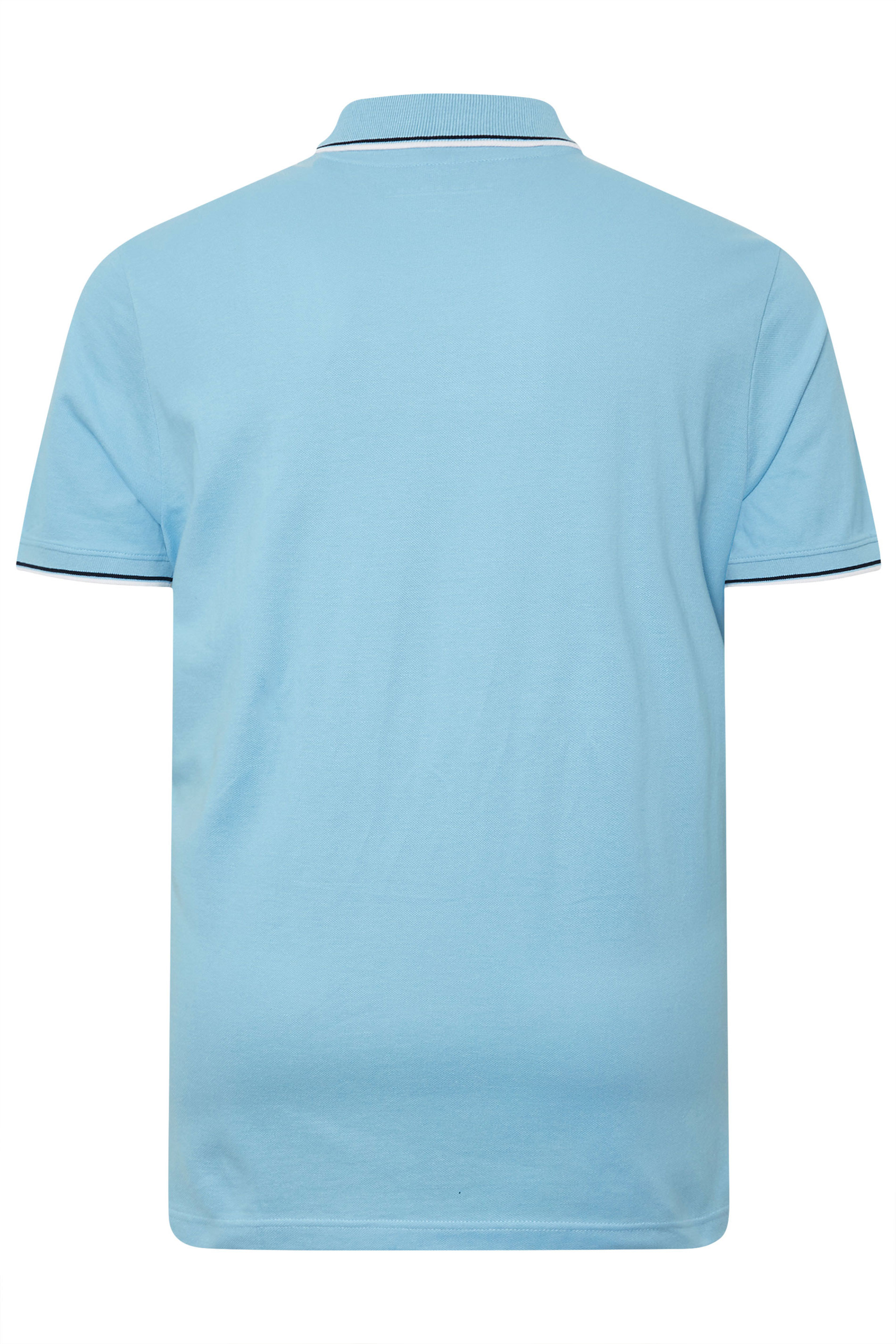 BadRhino Big & Tall 3 Pack Blue & Yellow Tipped Polo Shirts | BadRhino 8