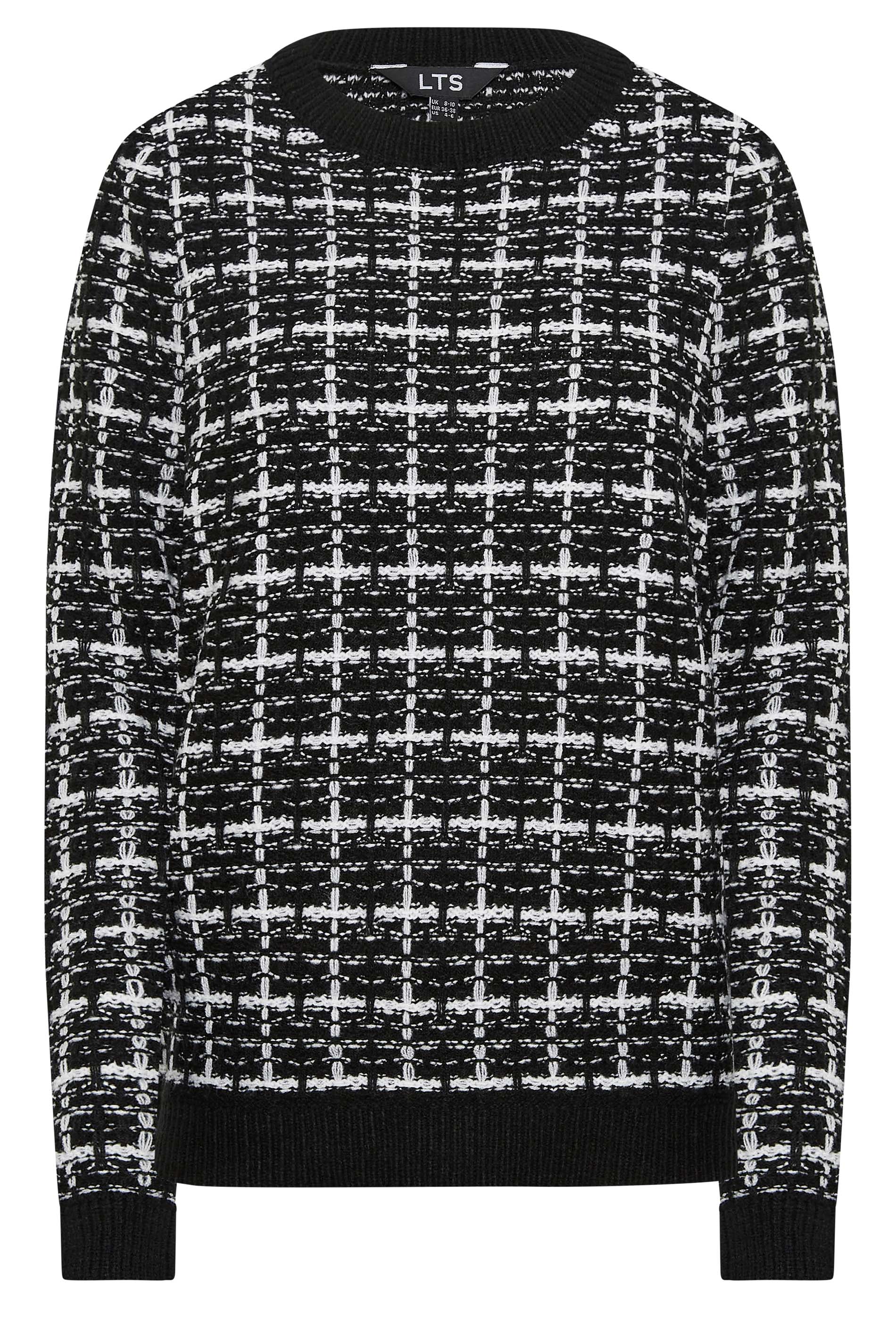 LTS Tall Womens Black & White Boucle Jumper | Long Tall Sally 6