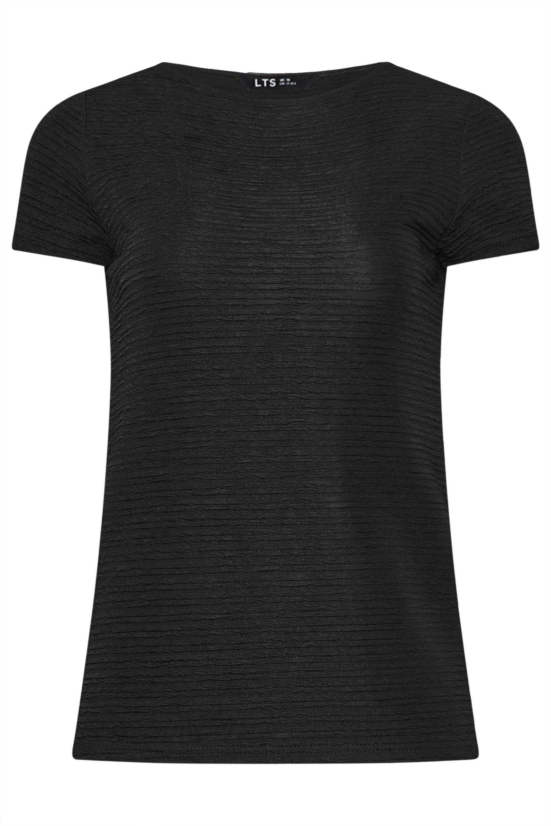 LTS Tall Black Textured Slash Neck Top | Long Tall Sally 5
