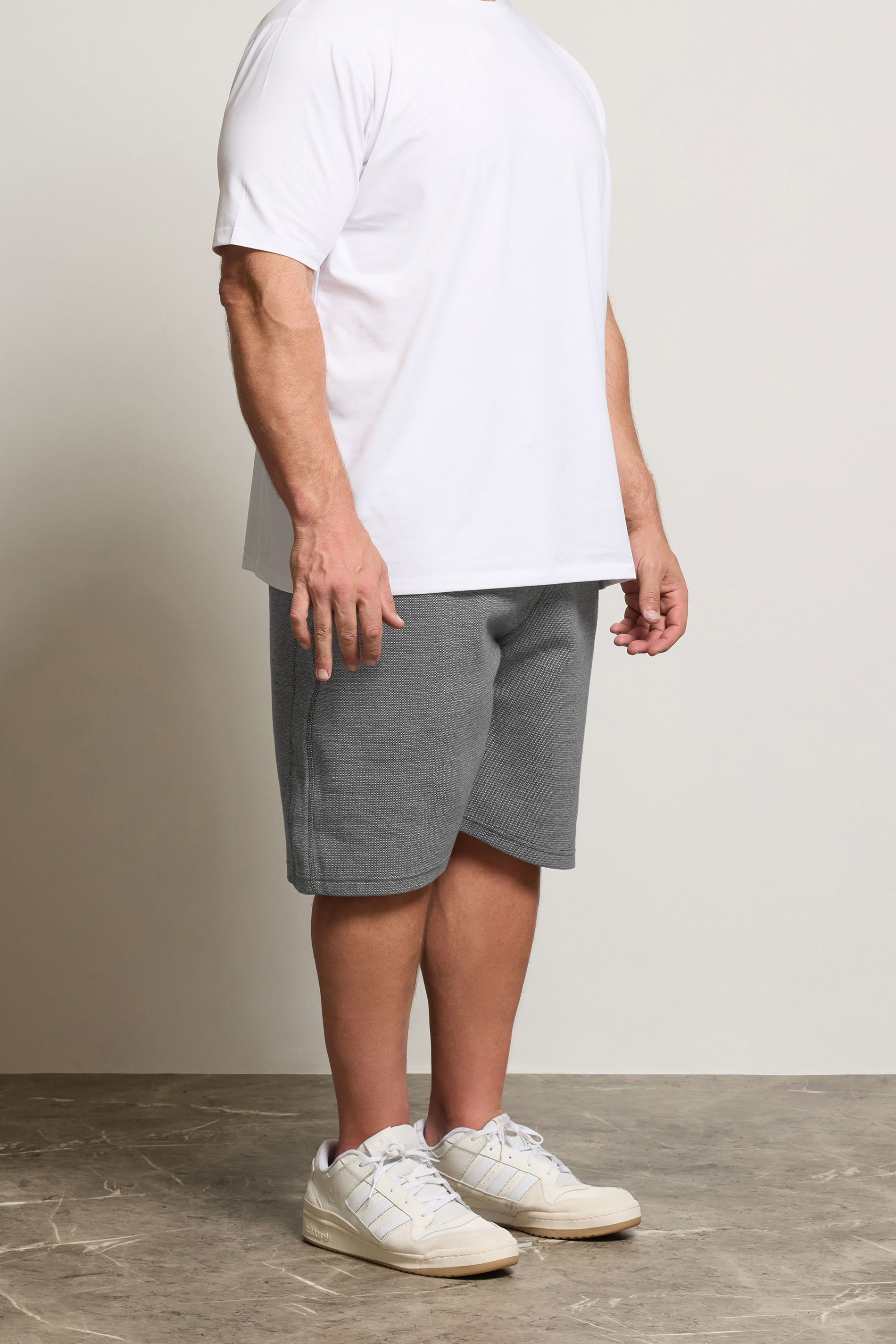 KAM Big & Tall Grey Textured Interlock Shorts | BadRhino 2