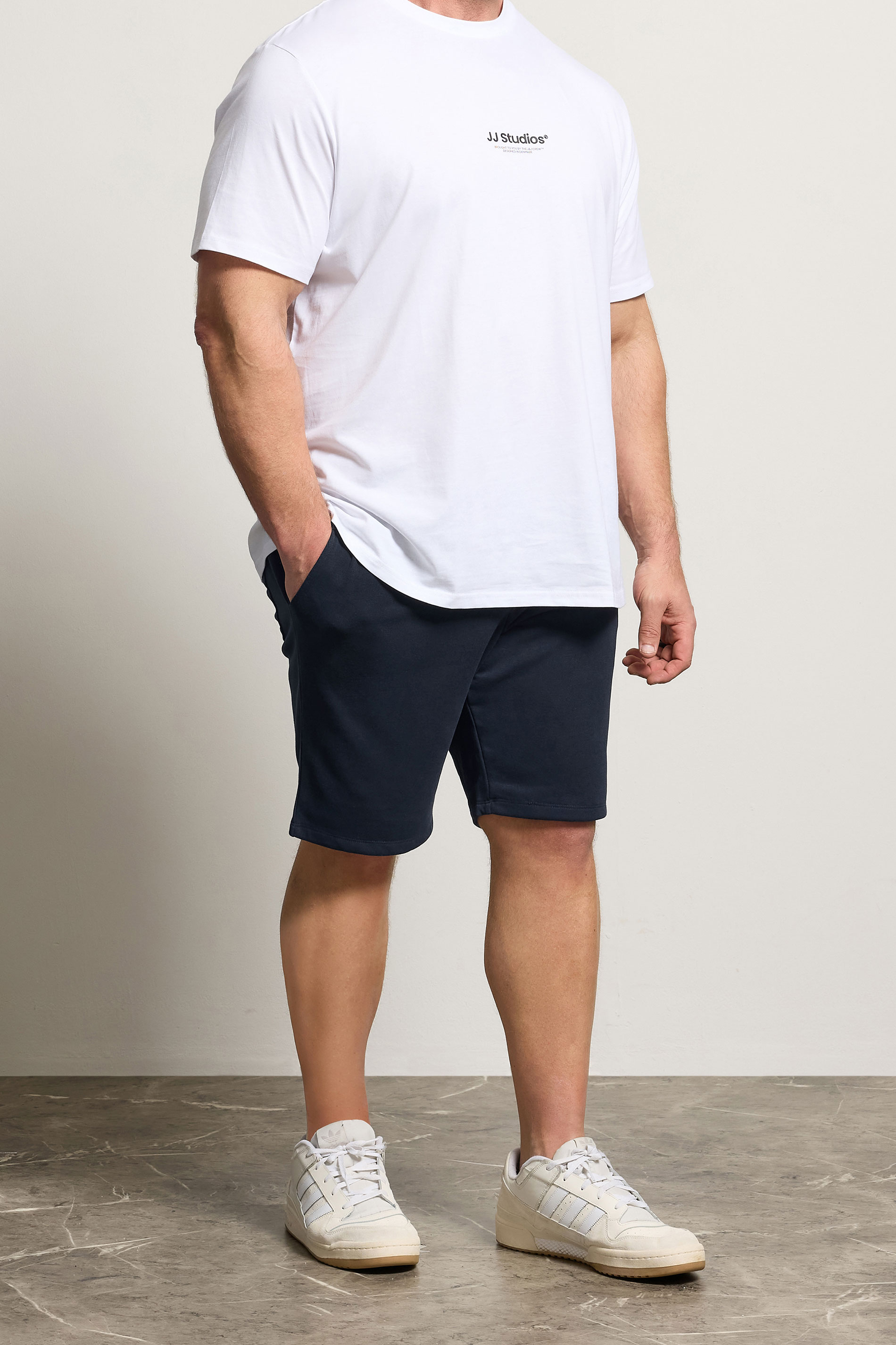 JACK & JONES Big & Tall Navy Blue Jogger Sweat Shorts | BadRhino 3