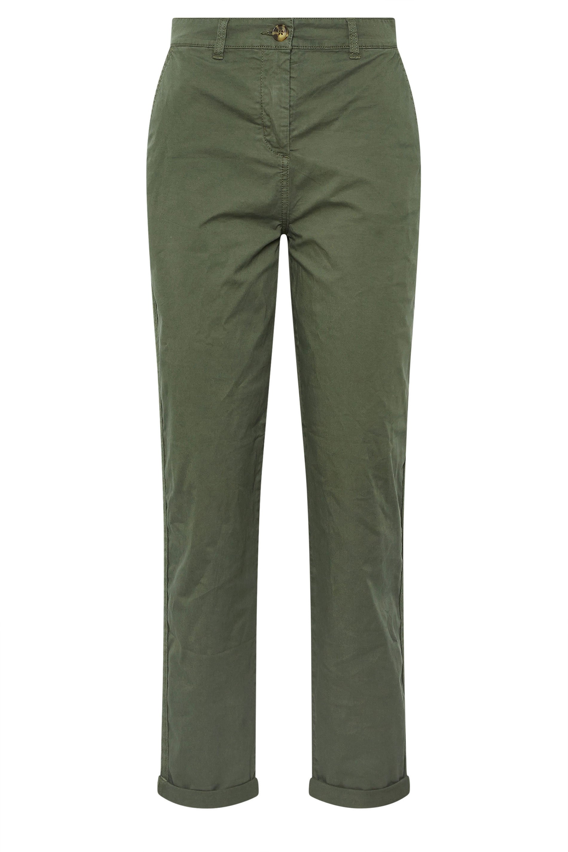 LTS Tall Khaki Green Cotton Straight Leg Chino Jeans | Long Tall Sally 6