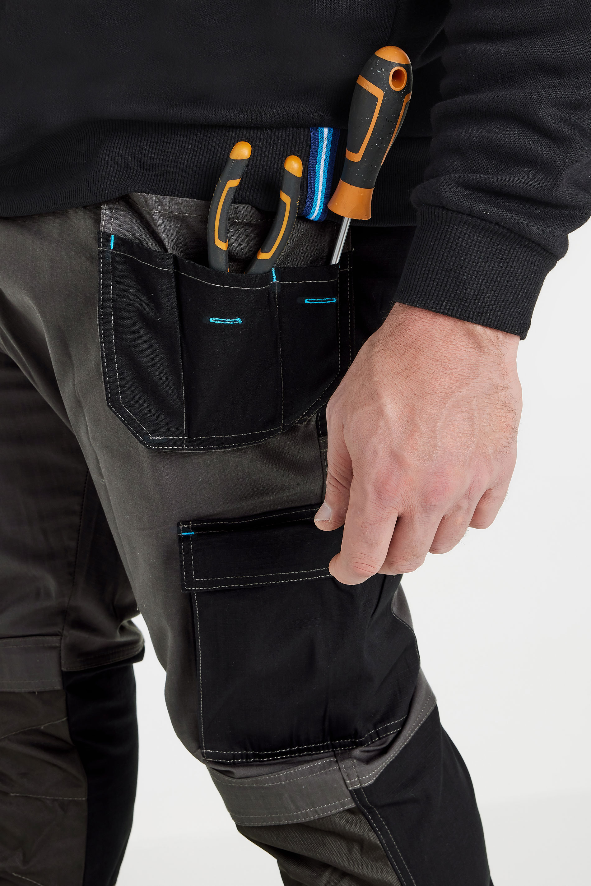 BadRhino Big & Tall Black Workwear Cargo Trousers | BadRhino 7