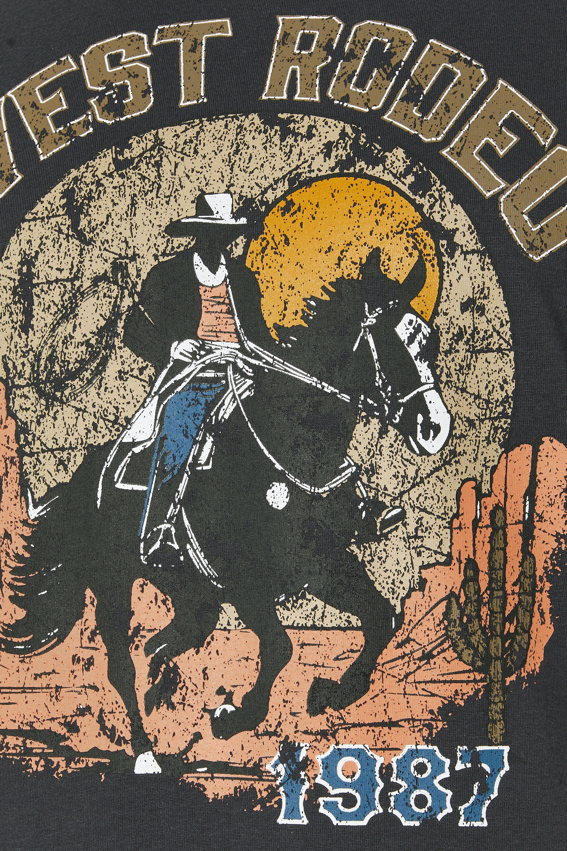 BadRhino Big & Tall Ebony Grey 'West Rodeo' Graphic T-Shirt | BadRhino 5