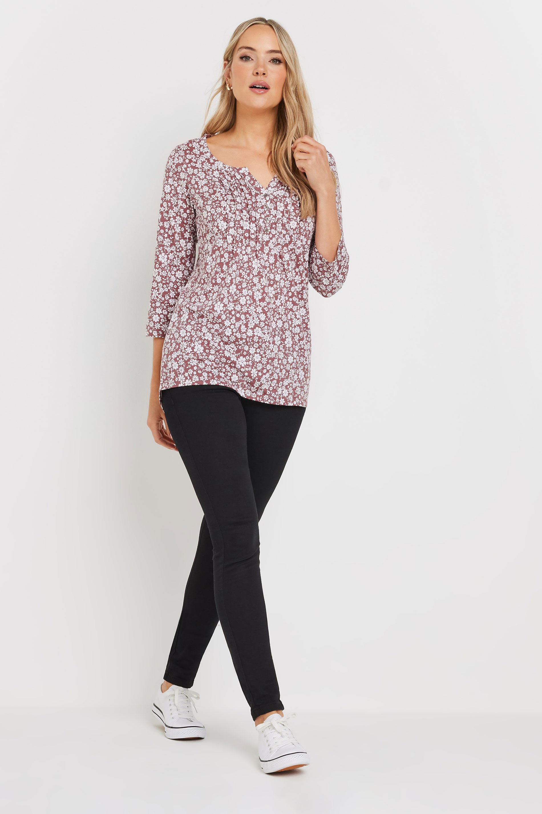 LTS Tall 2 PACK Blush Pink & Blue Henley Tops | Long Tall Sally 3