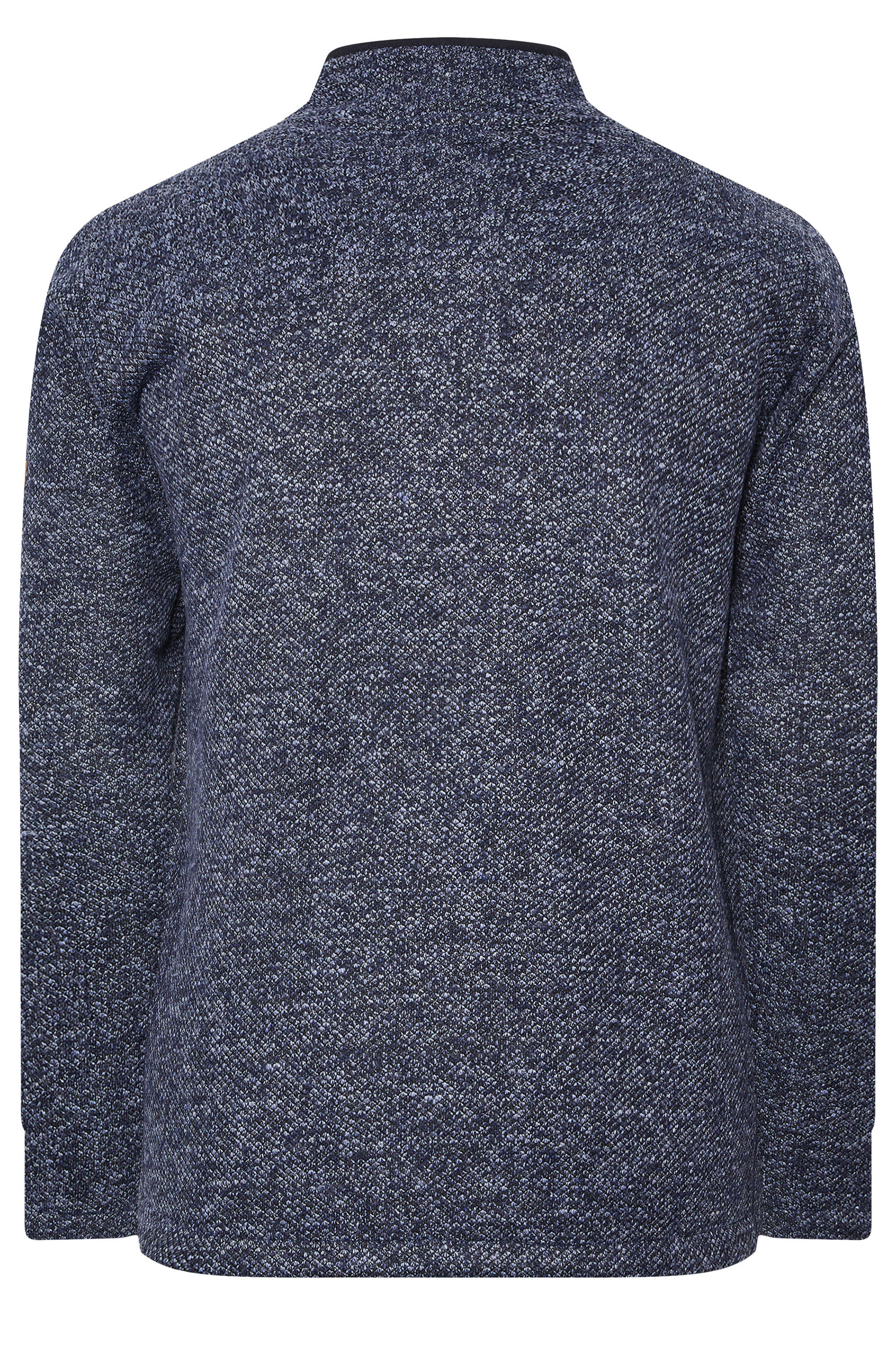 BadRhino Big & Tall Navy Blue Sherpa Lined Quarter Zip Jumper | BadRhino 6