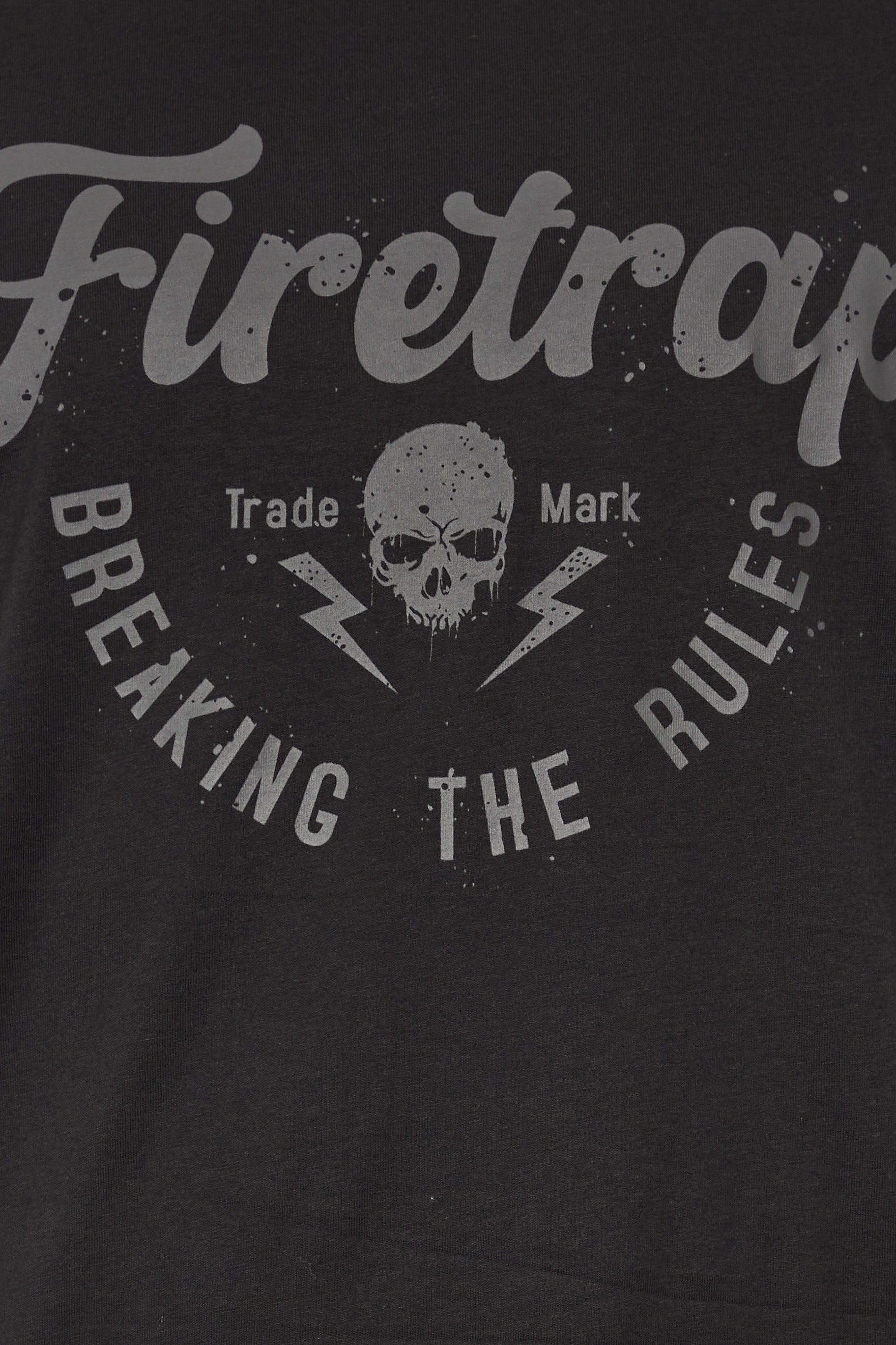 FIRETRAP Big & Tall Black 'Breaking The Rules' Print T-Shirt | BadRhino 2