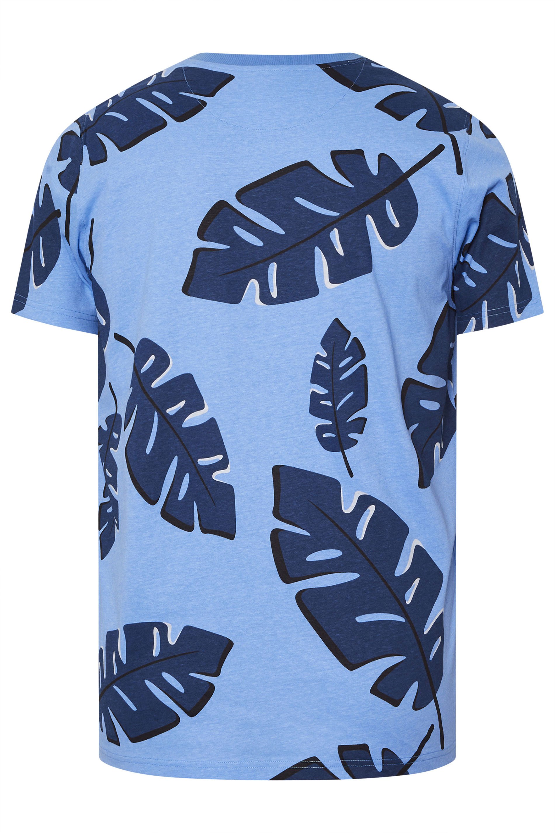 BadRhino Big & Tall Blue Palm Print Short Sleeve T-Shirt | BadRhino 8