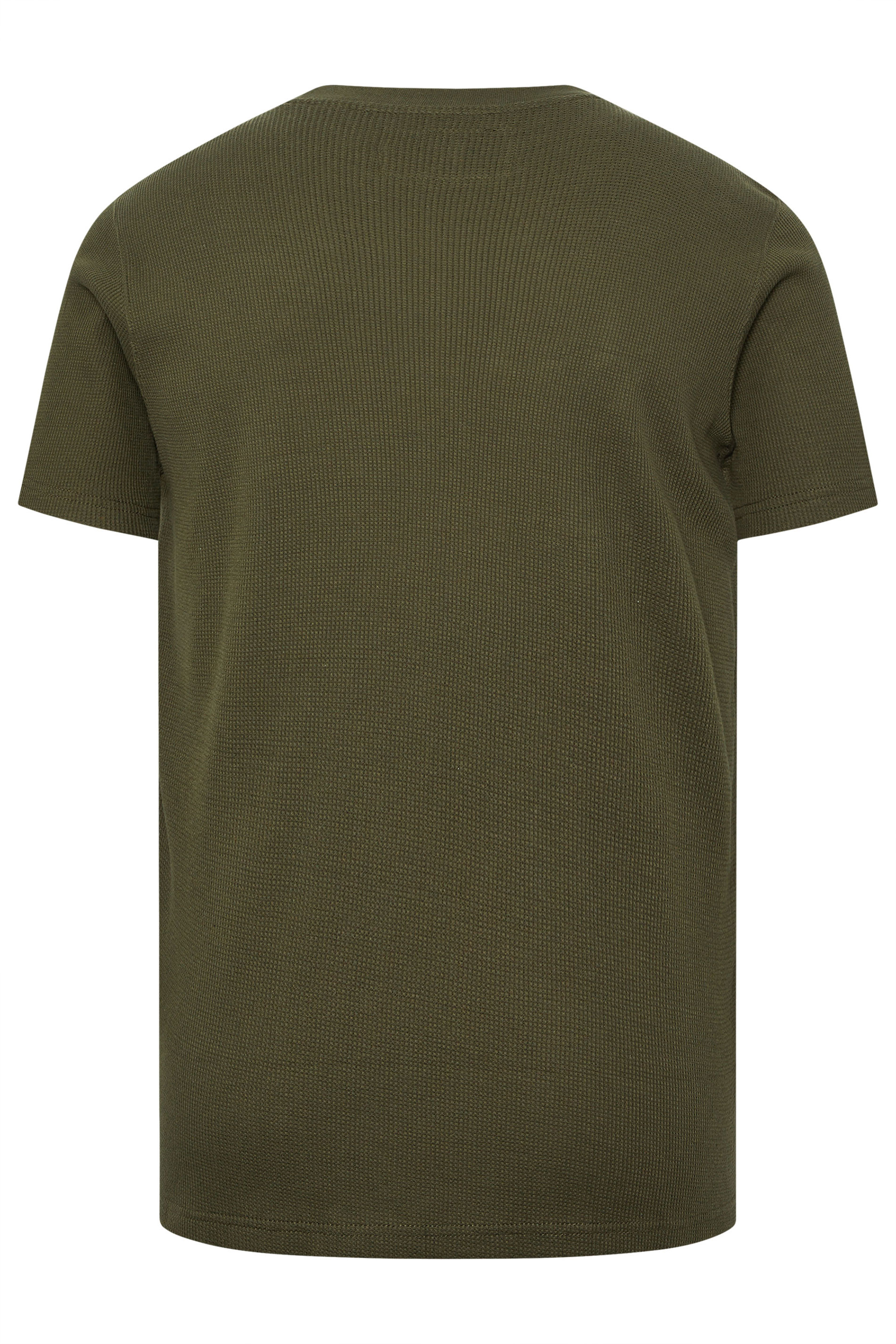 BadRhino Big & Tall Khaki Green Military Waffle Texture T-Shirt | BadRhino 8