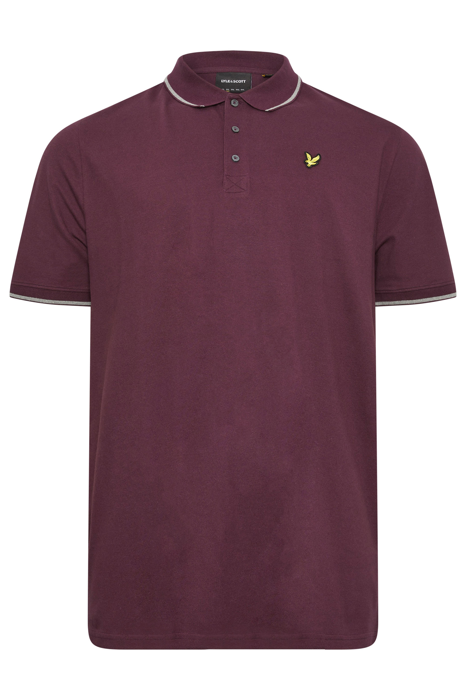 LYLE & SCOTT Big & Tall Burgundy Red Tipped Polo Shirt | BadRhino 2
