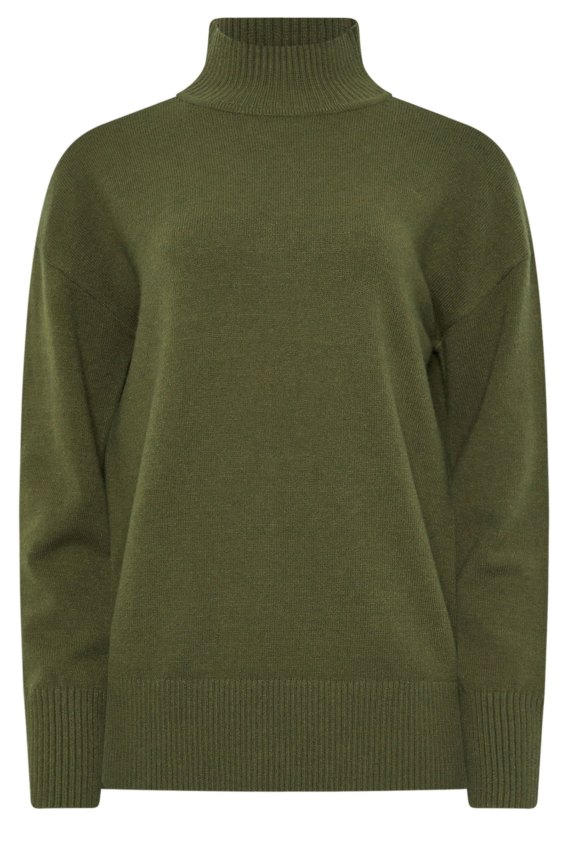 LTS Tall Khaki Green Turtle Neck Jumper | Long Tall Sally 6