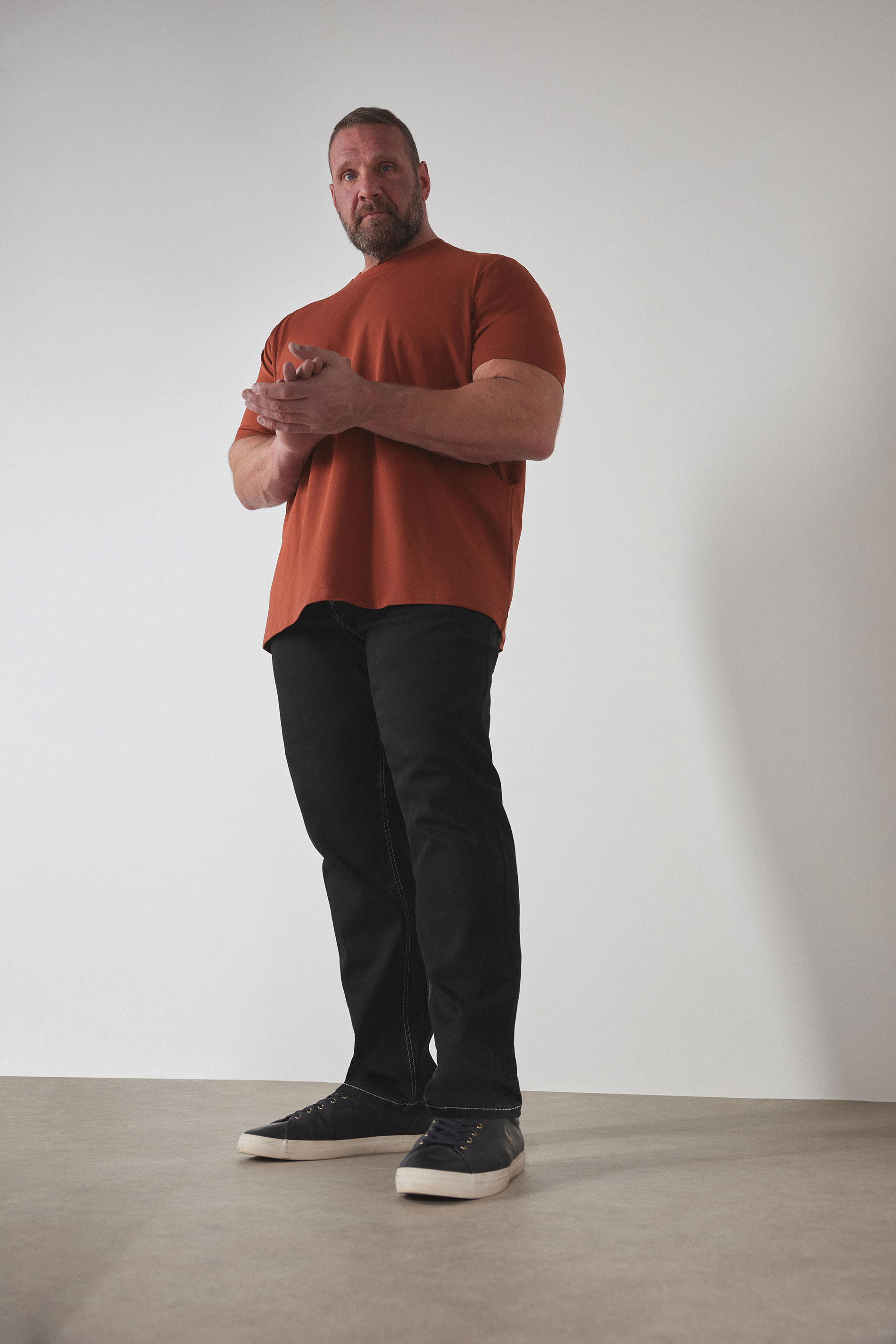 BadRhino Big & Tall Black Contrast Stitch Straight Leg Jeans | BadRhino 1