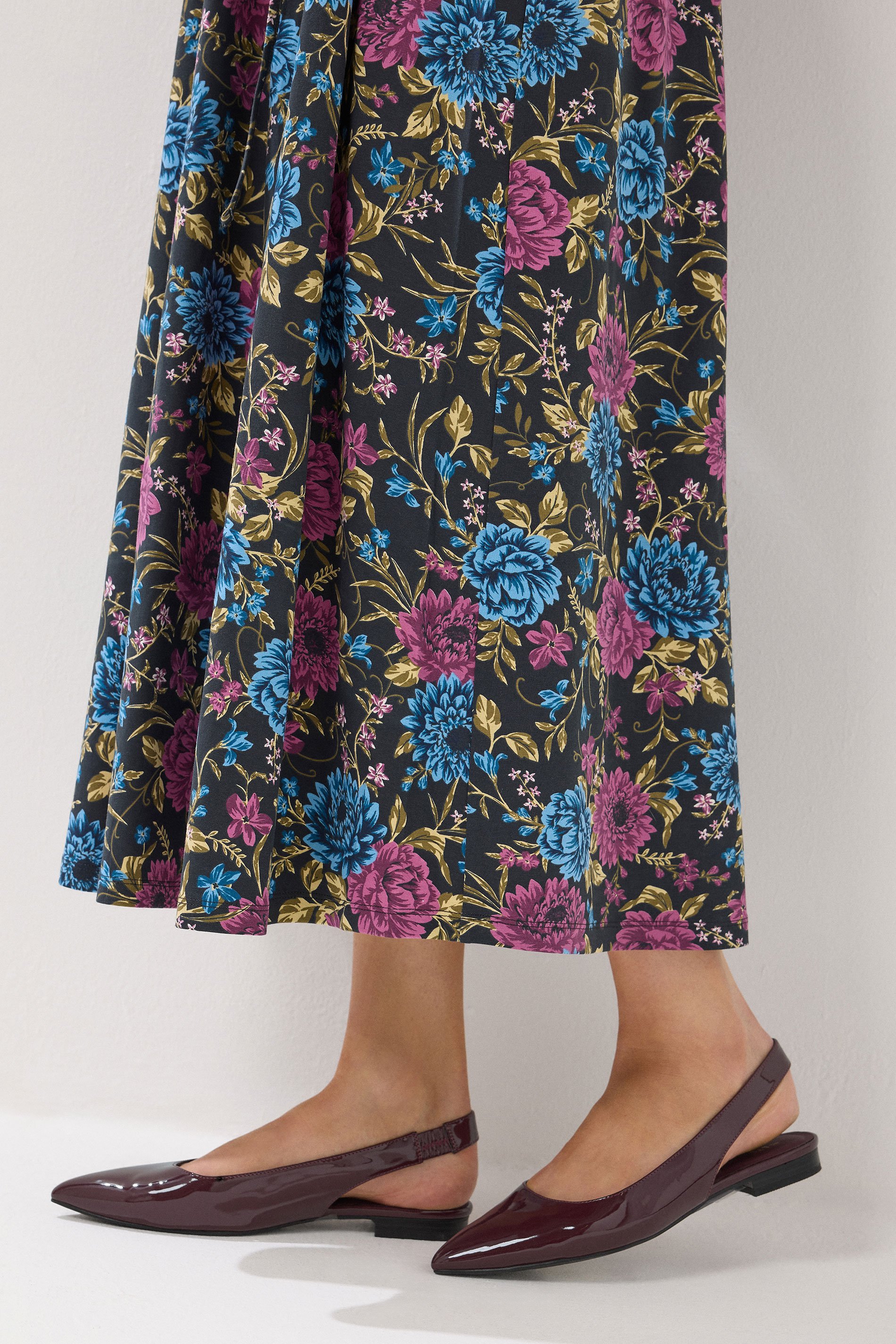 LTS Burgundy Red Patent Flat Shoes In Standard Fit | Long Tall Sally 1