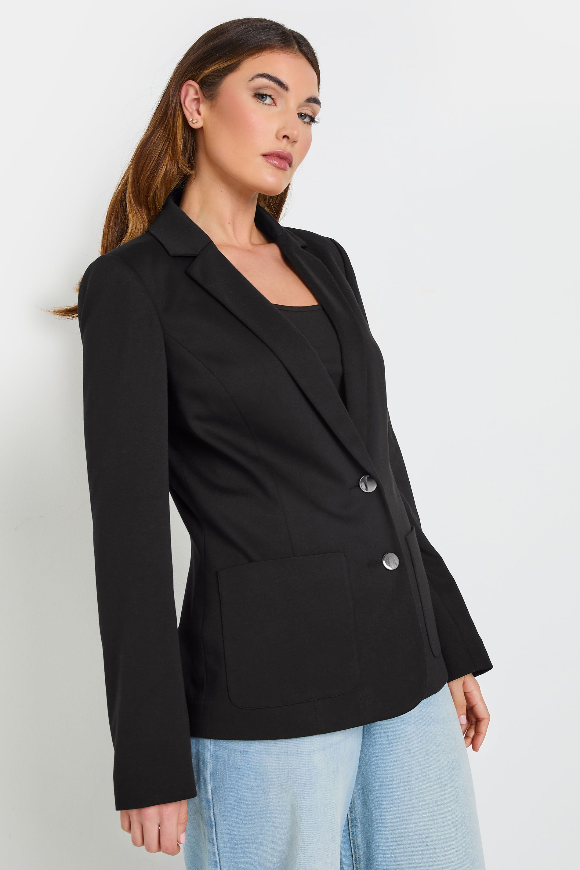 LTS Tall Black Tailored Button Blazer | Long Tall Sally 3