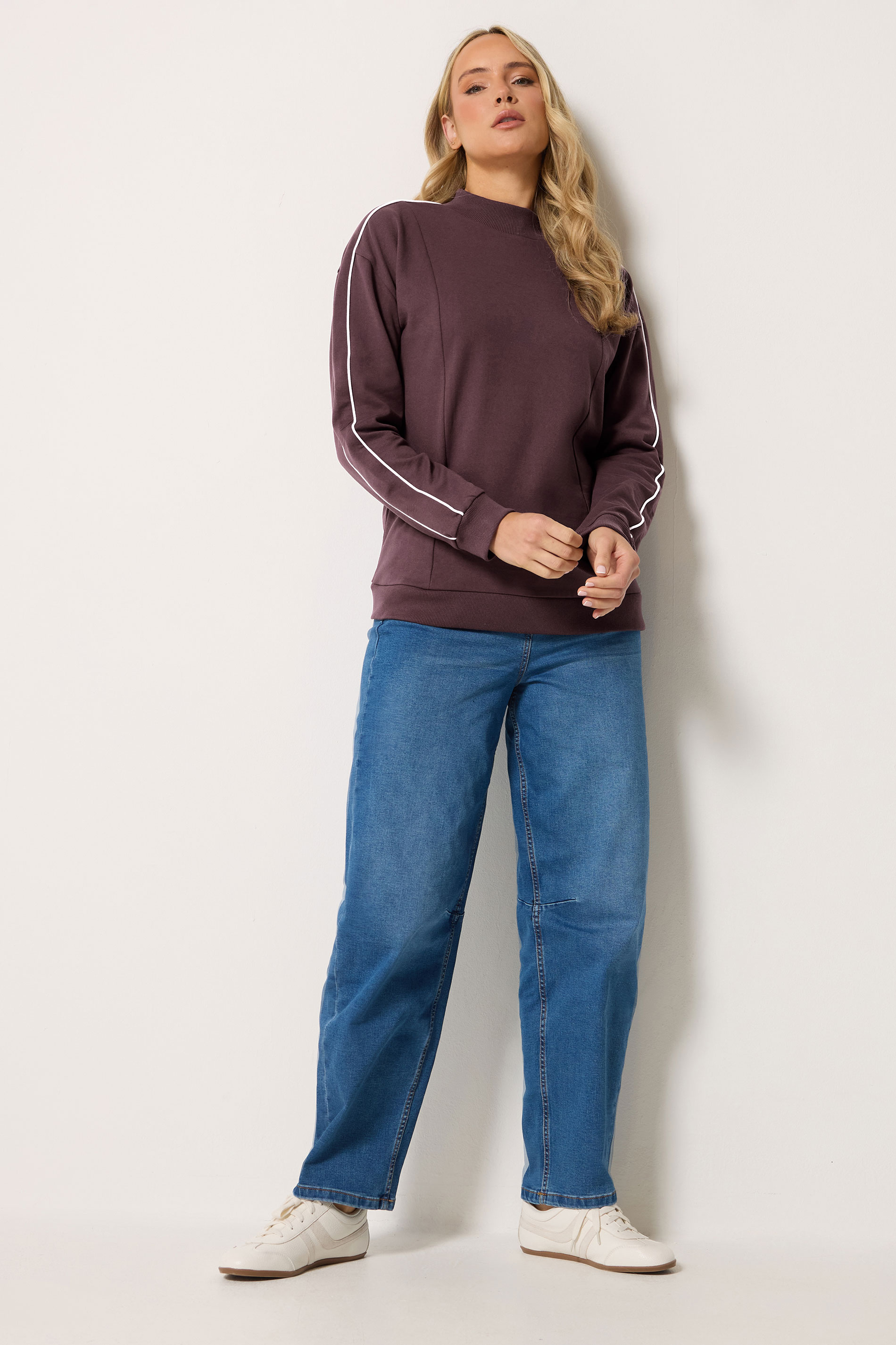 LTS Tall Women's Purple High Neck Sweatshirt | Long Tall Sally 1
