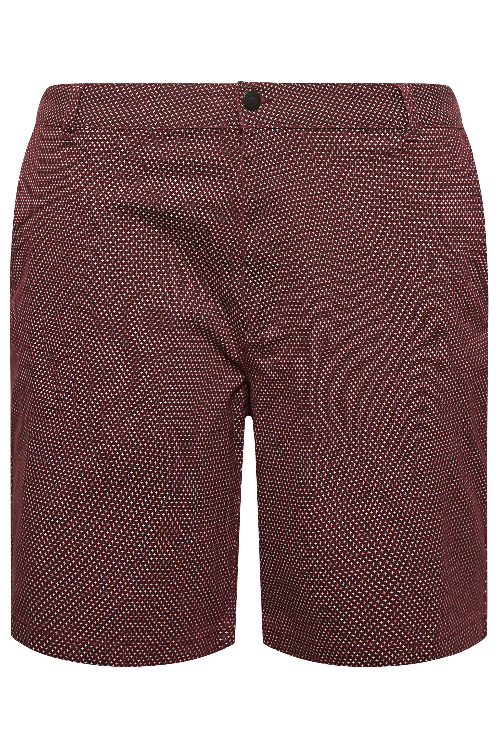 BadRhino Big & Tall Burgundy Red Geometric Print Stretch Chino Shorts | BadRhino 4