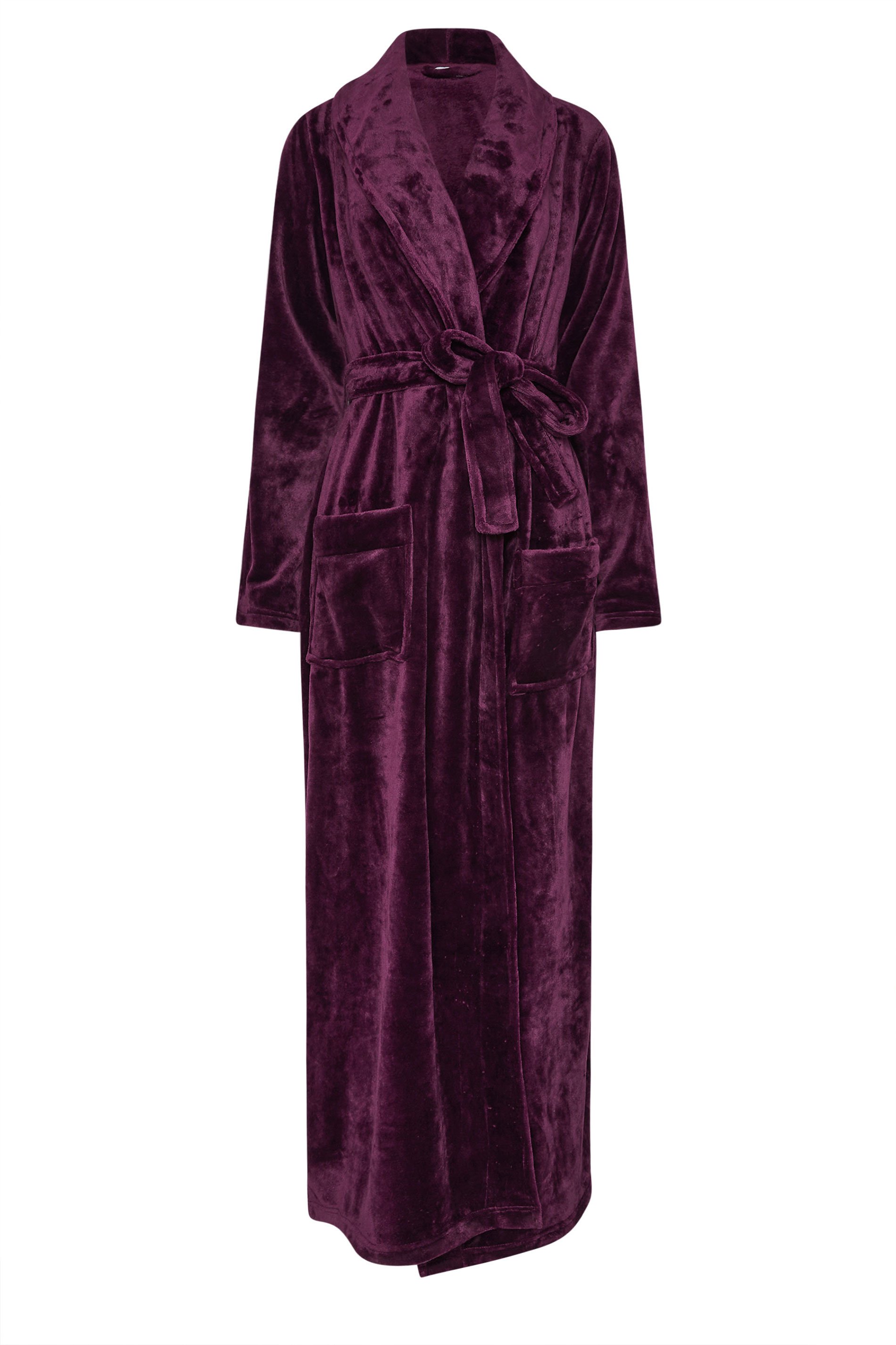 LTS Tall Burgundy Red Super Luxe Maxi Dressing Gown | Long Tall Sally 6