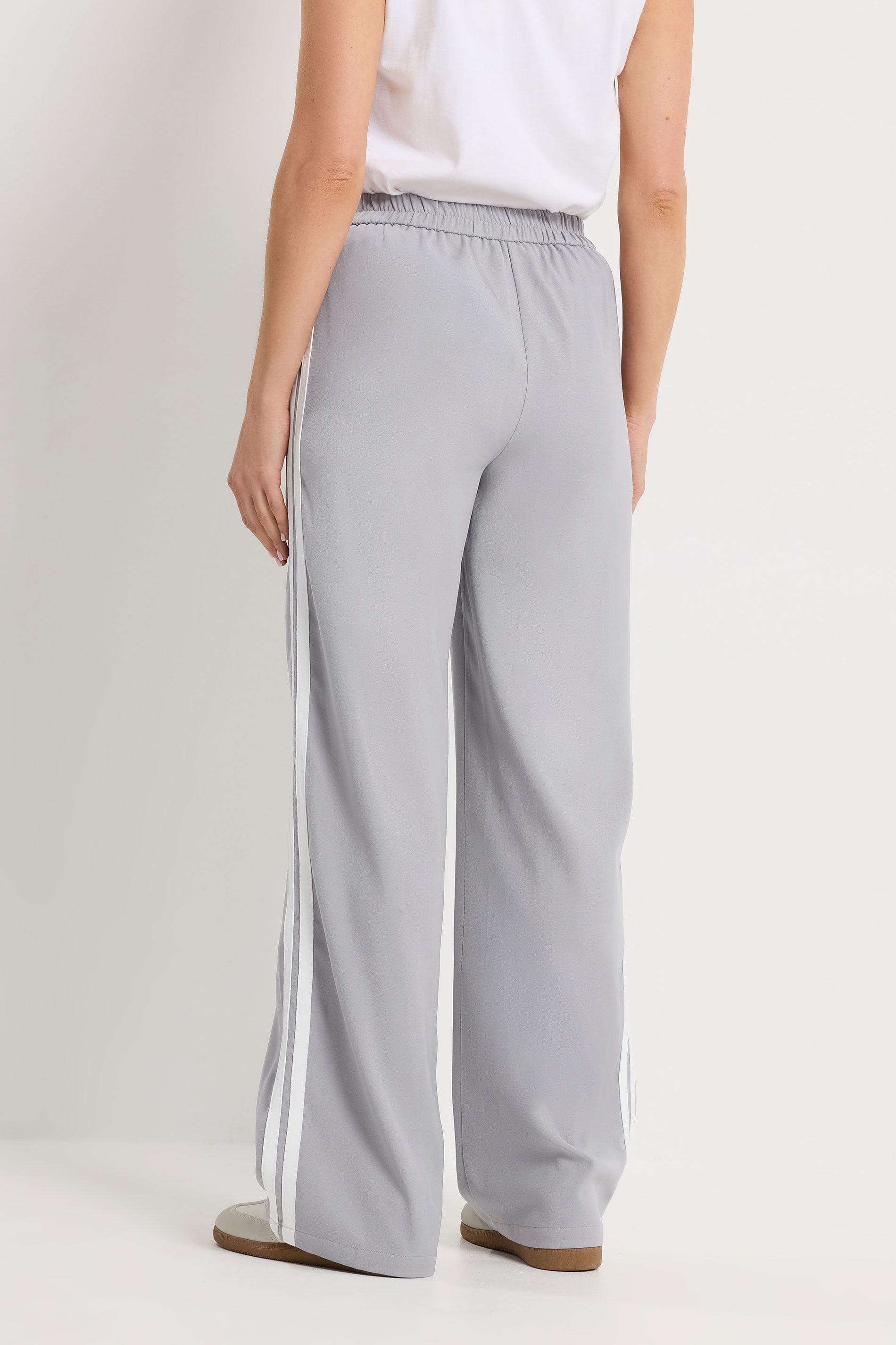 LTS Tall Women's Light Grey Side Stripe Wide Leg Trousers | Long Tall Sally 2