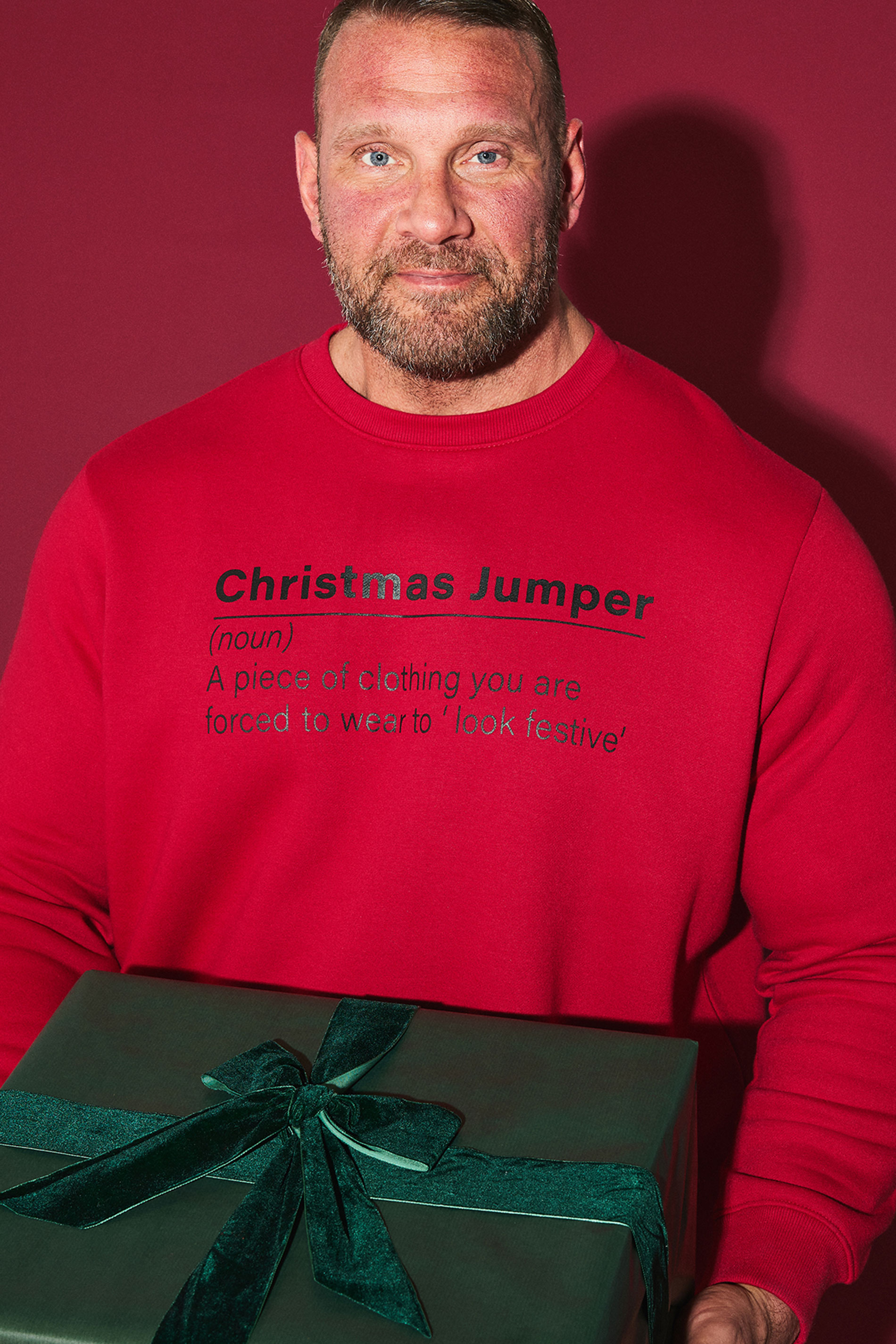 BadRhino Big & Tall Red 'Christmas Jumper' Printed Sweatshirt | BadRhino 2