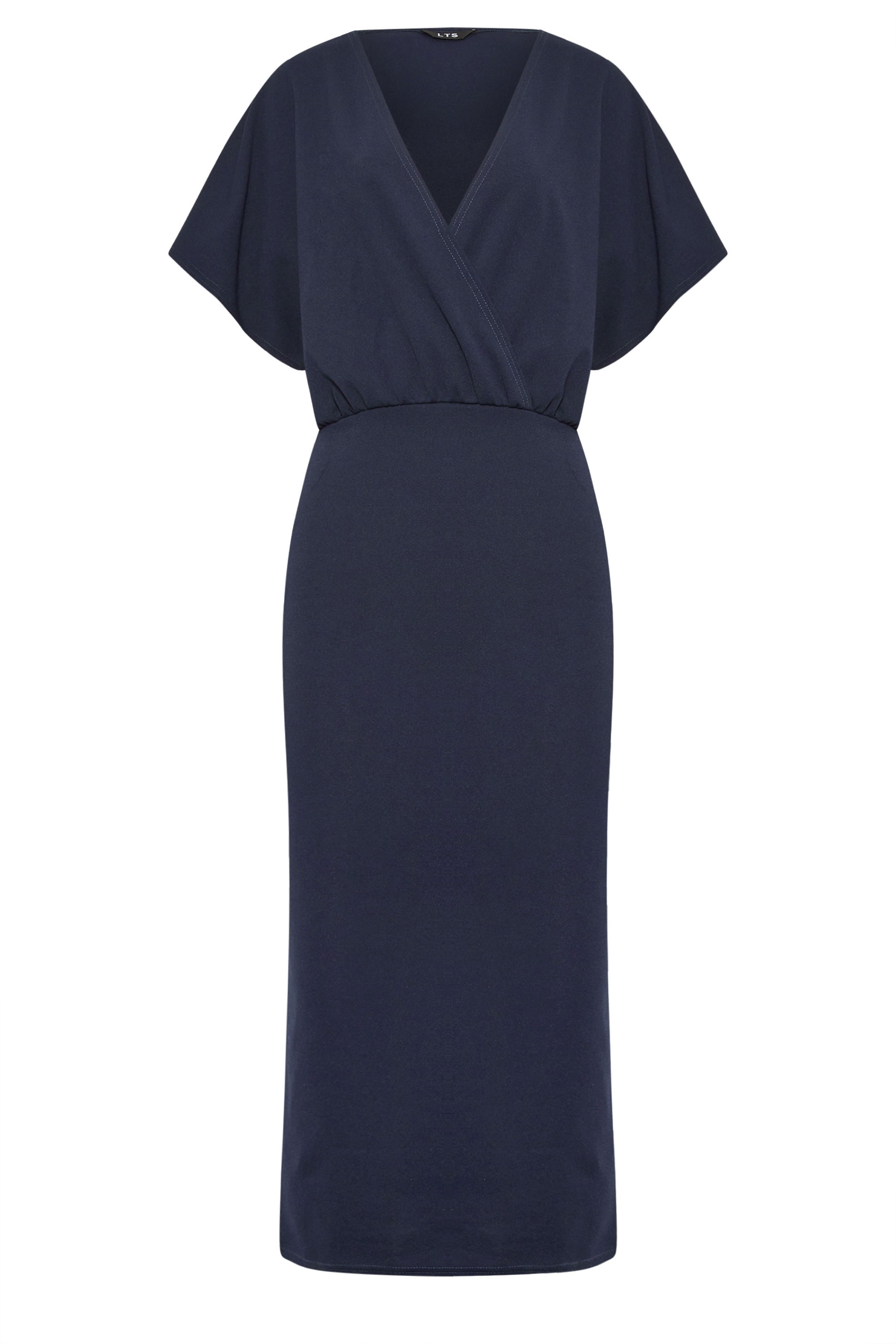 LTS Tall Women's Navy Blue Scuba Wrap Midi Dress | Long Tall Sally 5