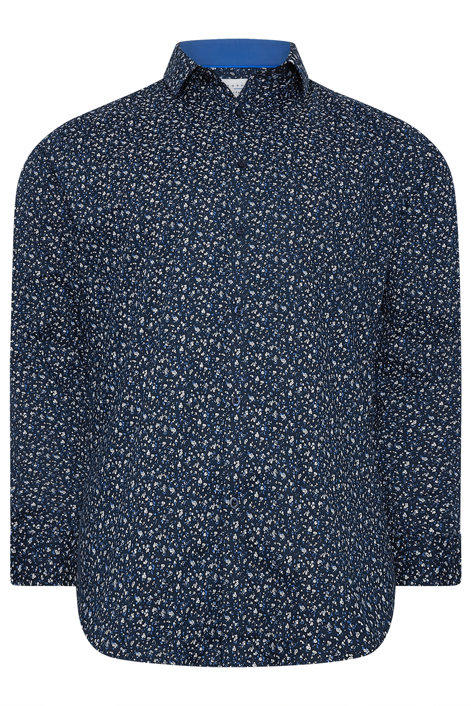 BadRhino Tailoring Big & Tall Navy Blue Micro Floral Print Formal Shirt | BadRhino 6