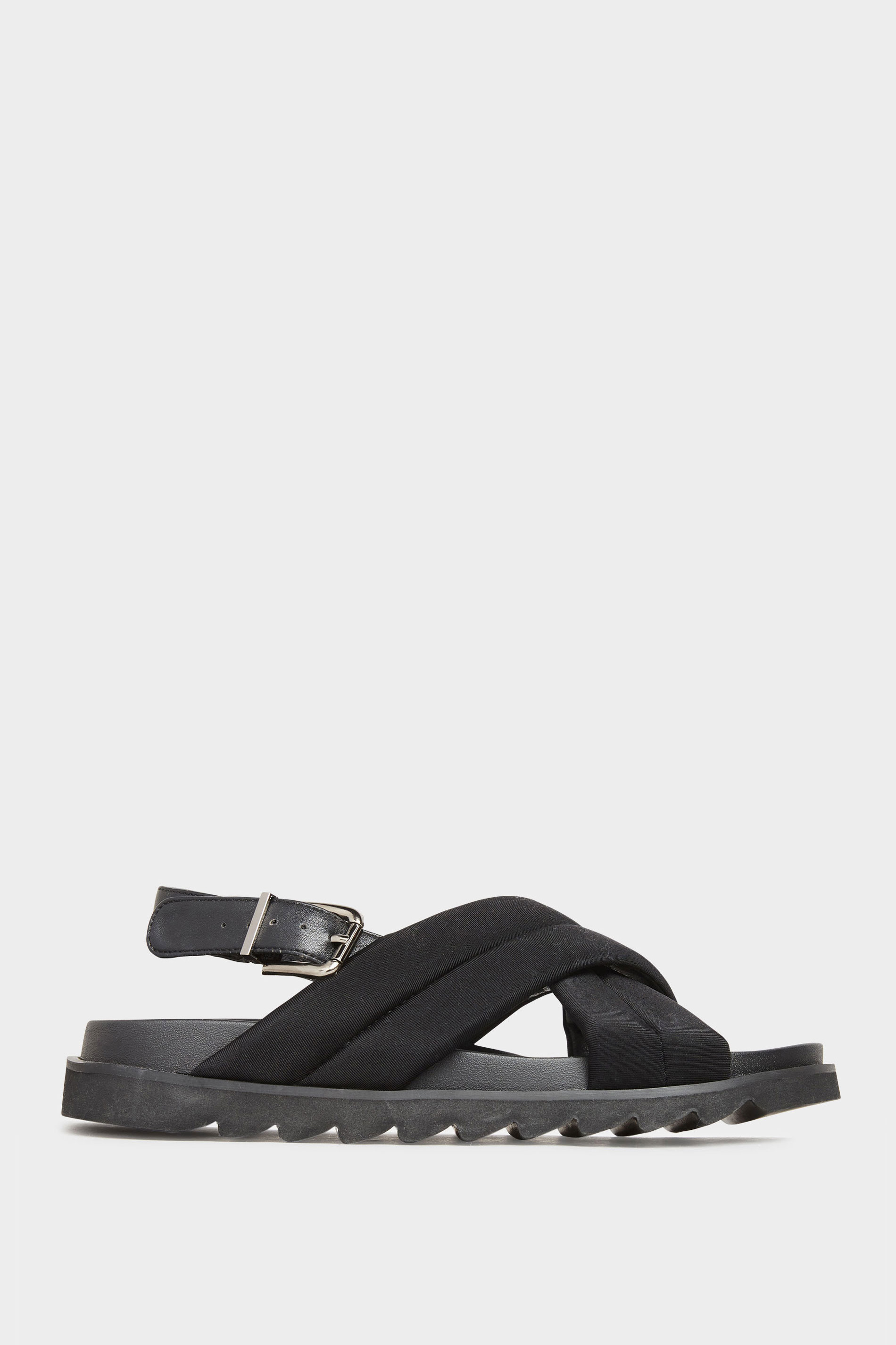 LIMITED COLLECTION Black Padded Sandals In Extra Wide Fit | Yours Clothing 2