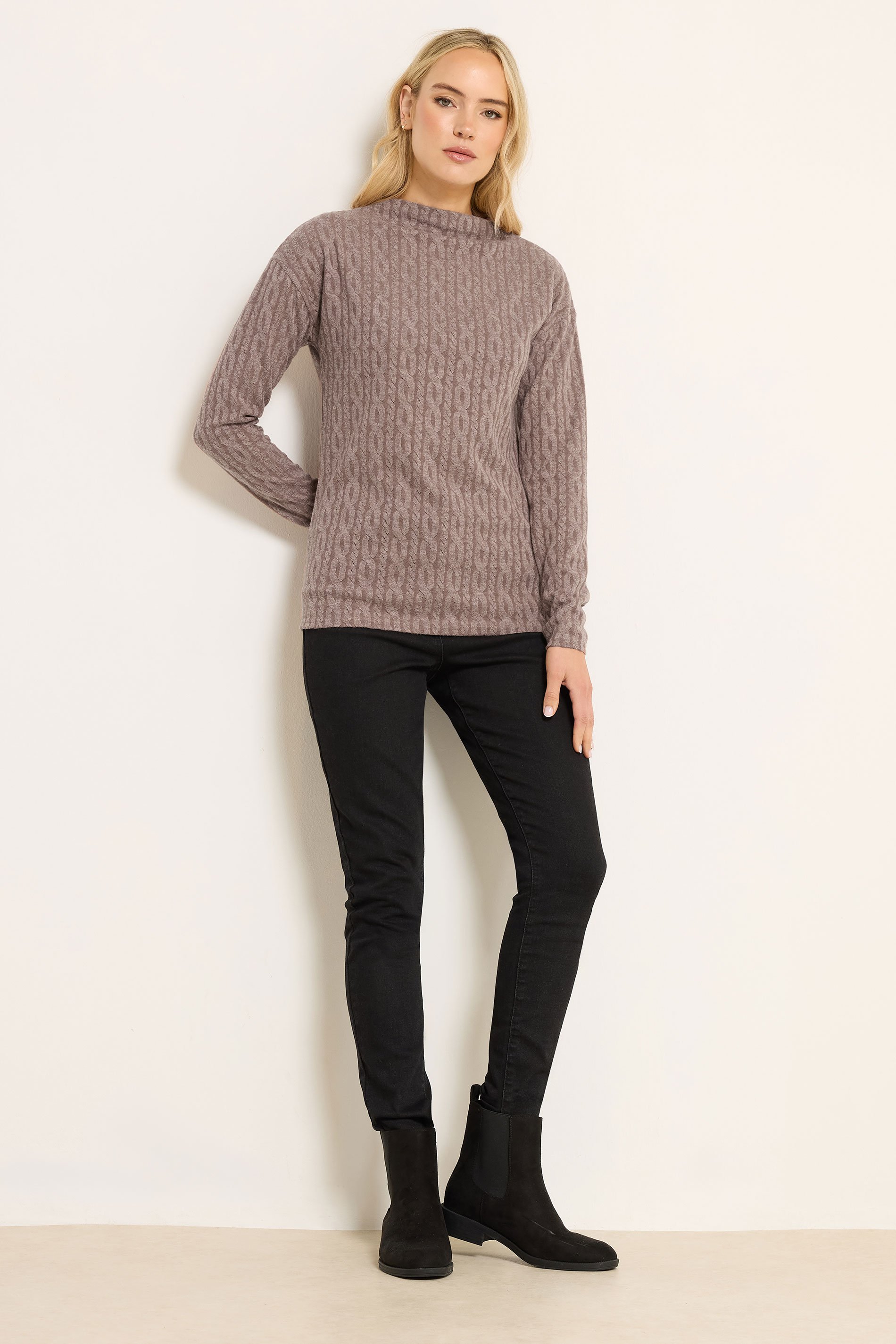 LTS Tall Light Pink Knit Funnel Top | Long Tall Sally 2