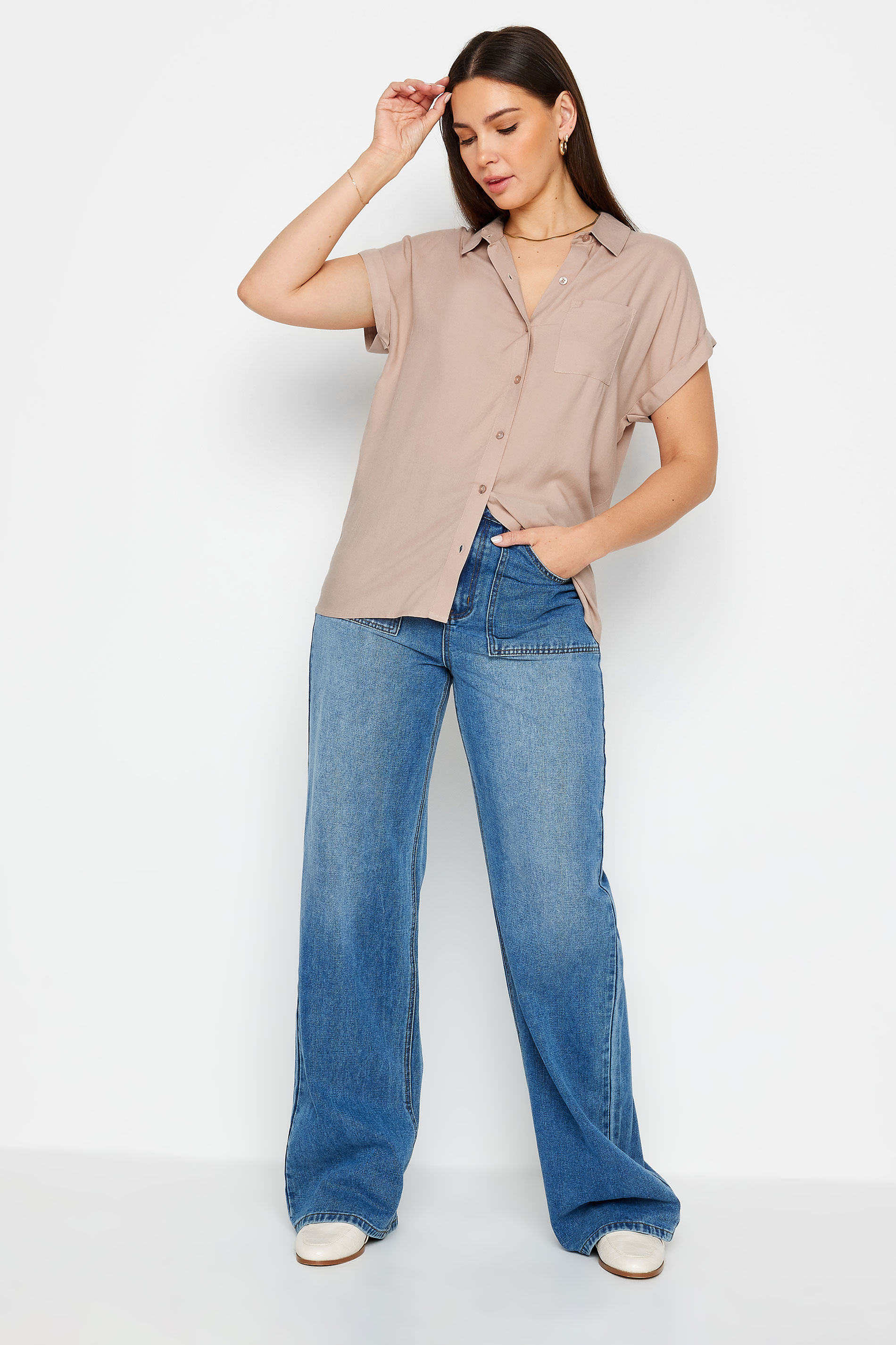 LTS Tall Womens Blush Pink Short Sleeve Shirt | Long Tall Sally 2