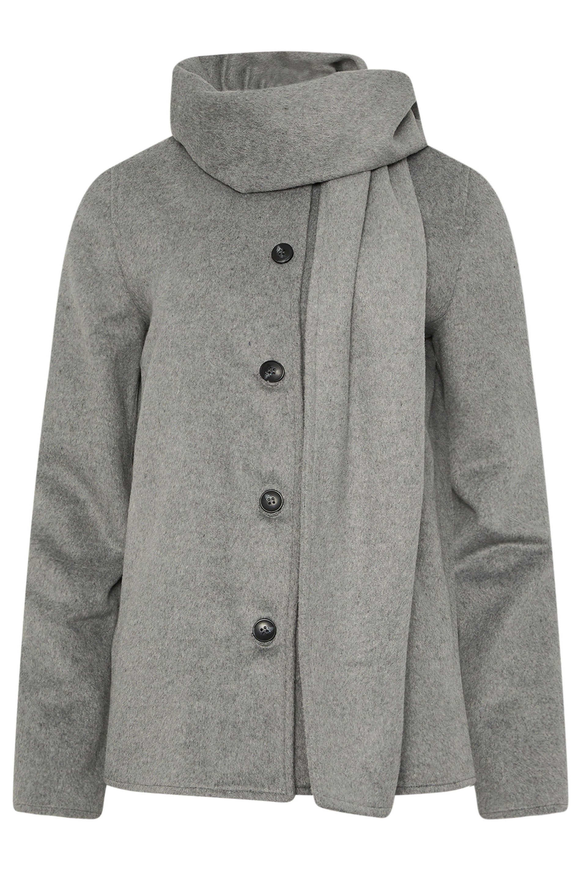 LTS Tall Grey Formal Scarf Coat | Long Tall Sally 7