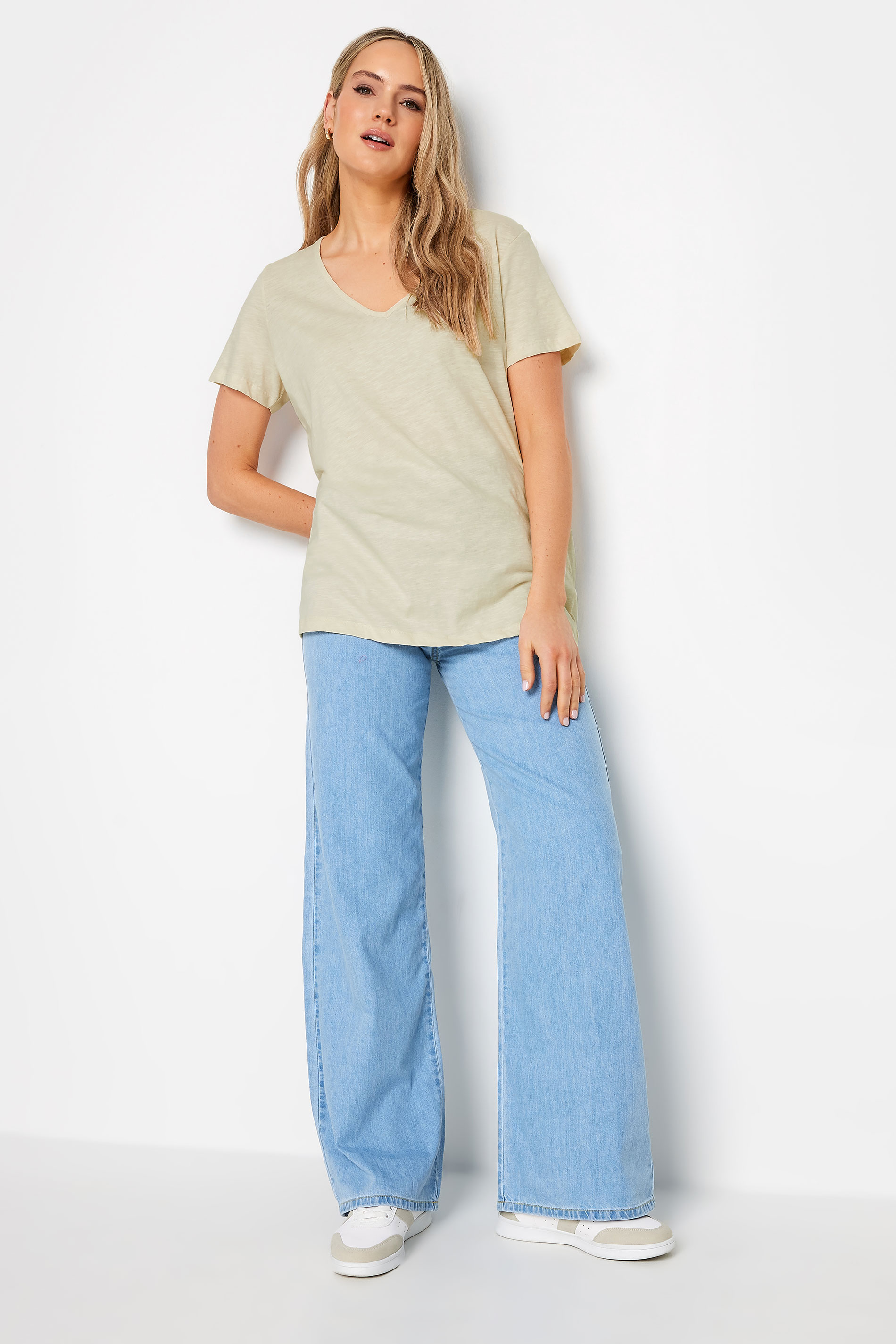 LTS Tall Womens 3 PACK Cream & Khaki Green Stripe Short Sleeve T-Shirts | Long Tall Sally 4