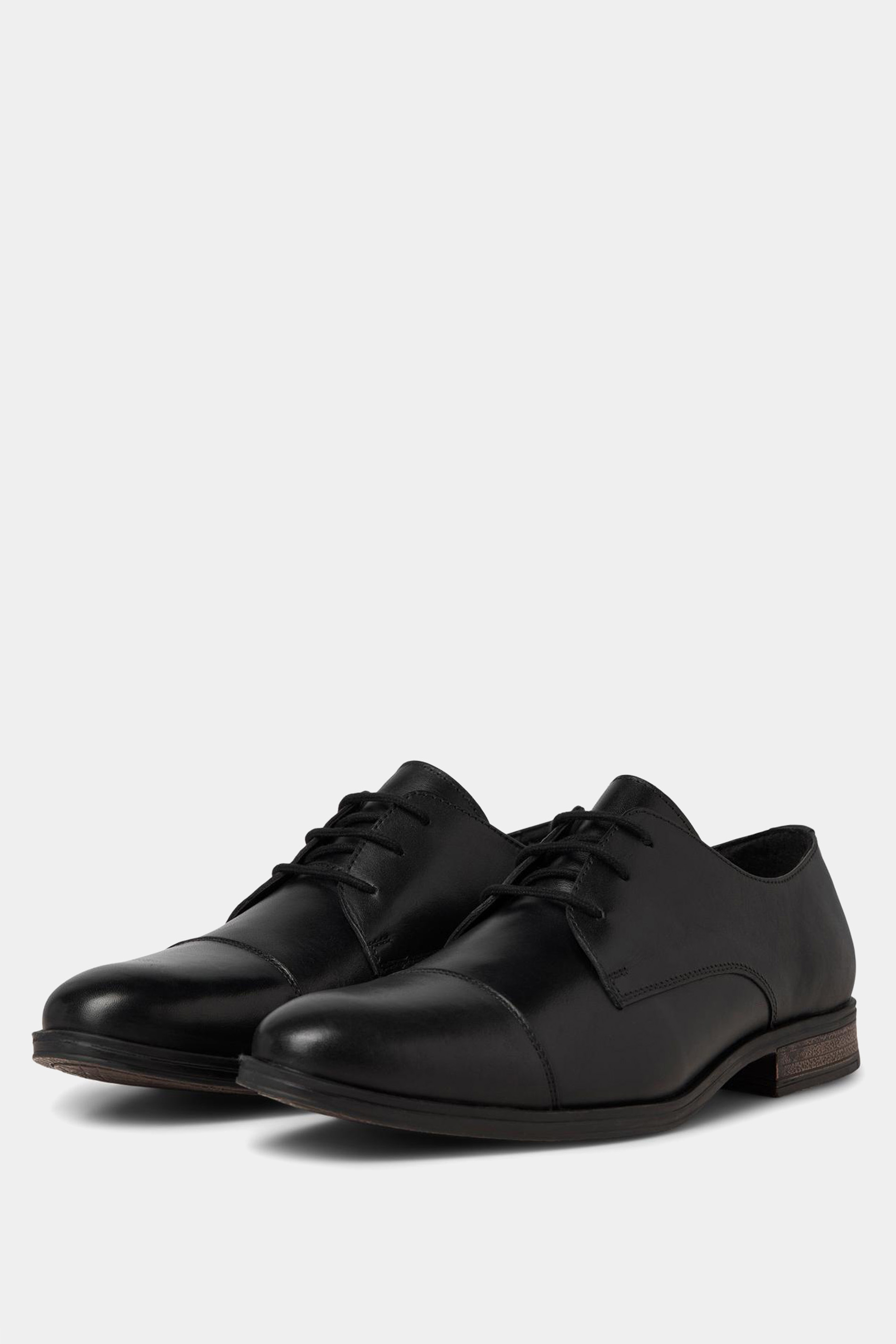 JACK & JONES Big & Tall Grey Leather Derby Shoes | BadRhino 2