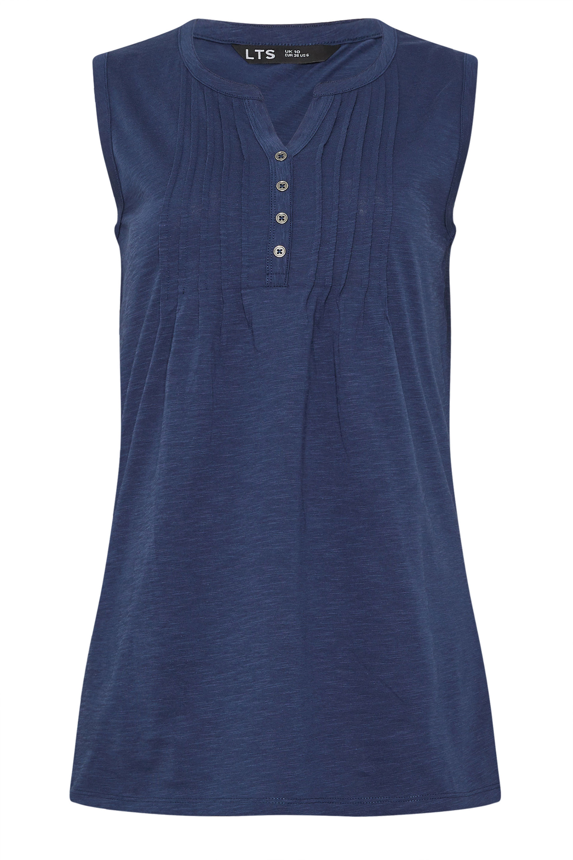 LTS Tall 2 PACK Navy Blue & Red Henley Vest Tops | Long Tall Sally 7