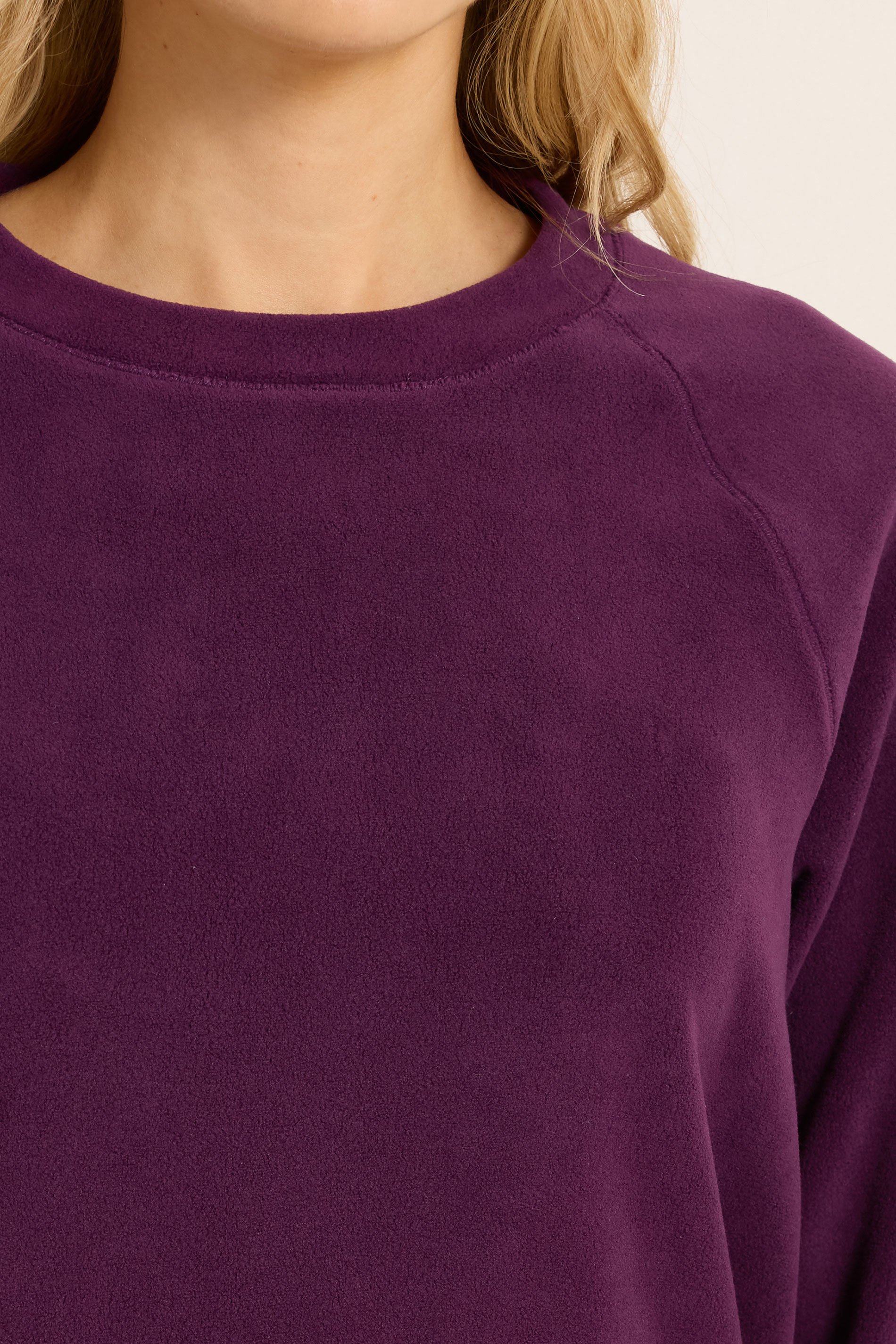 LTS Tall Women's Burgundy Red Fleece Lounge Top | Long Tall Sally 5