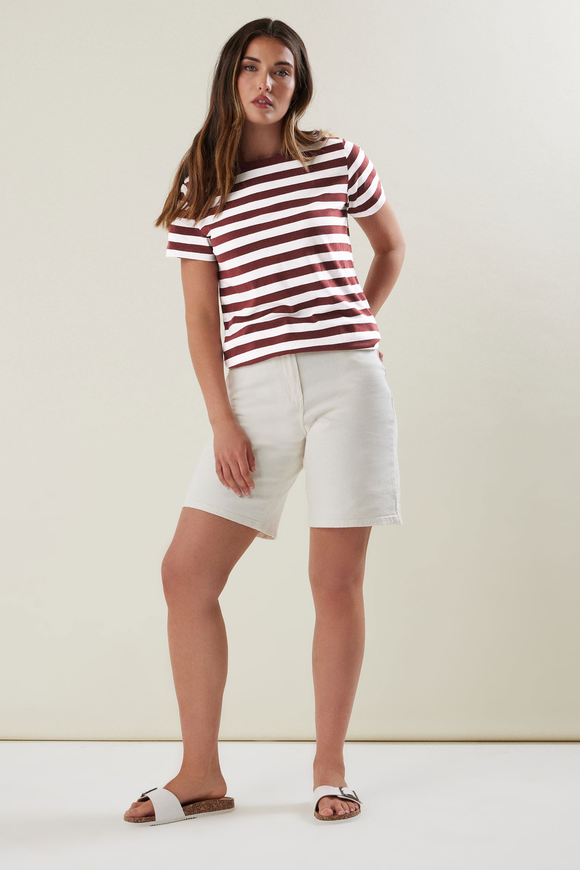 LTS Tall Burgundy Red Striped T-shirt | Long Tall Sally 2