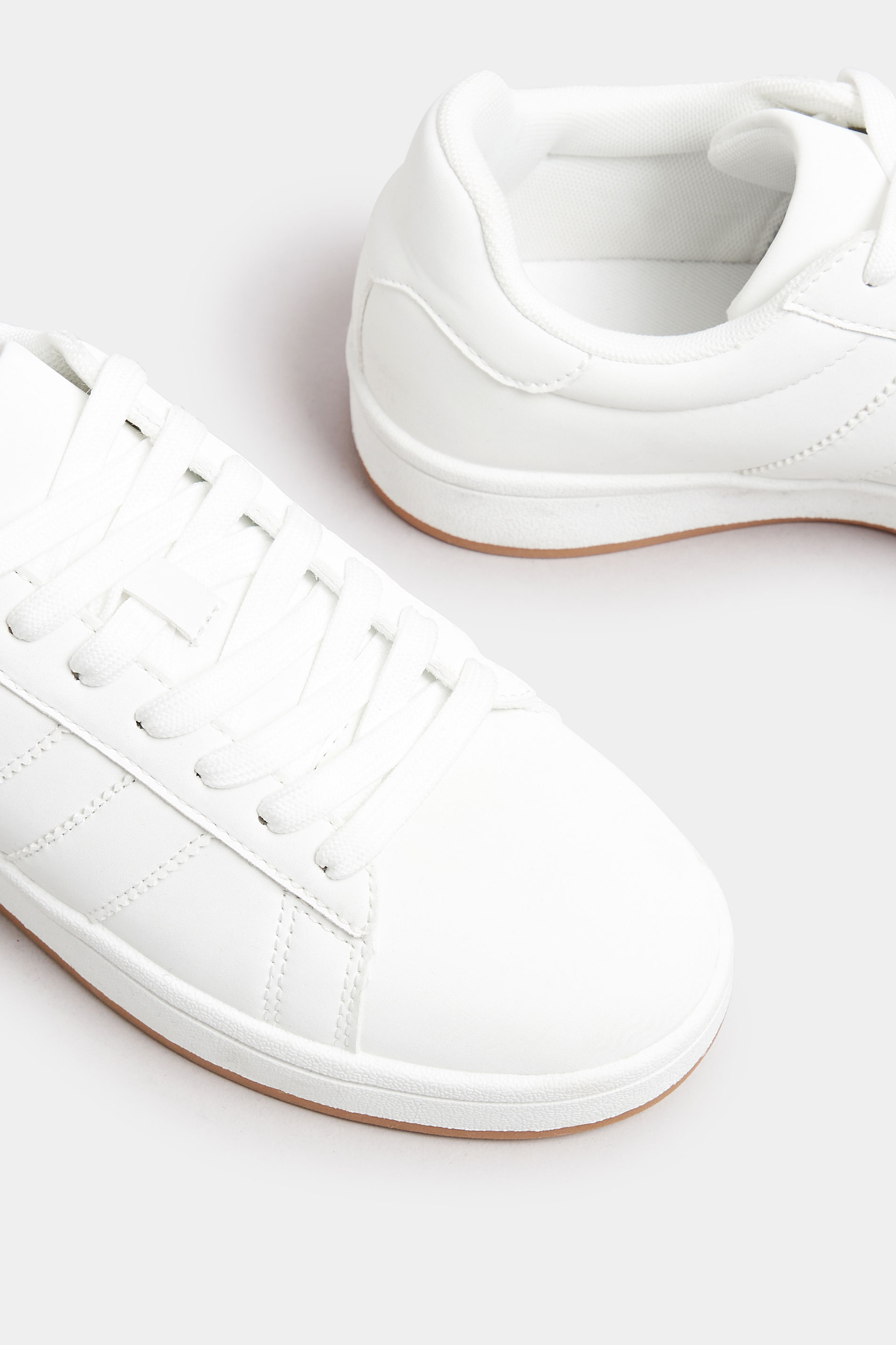 White Side Stripe Trainer In Wide E Fit | Yours Clothing 6