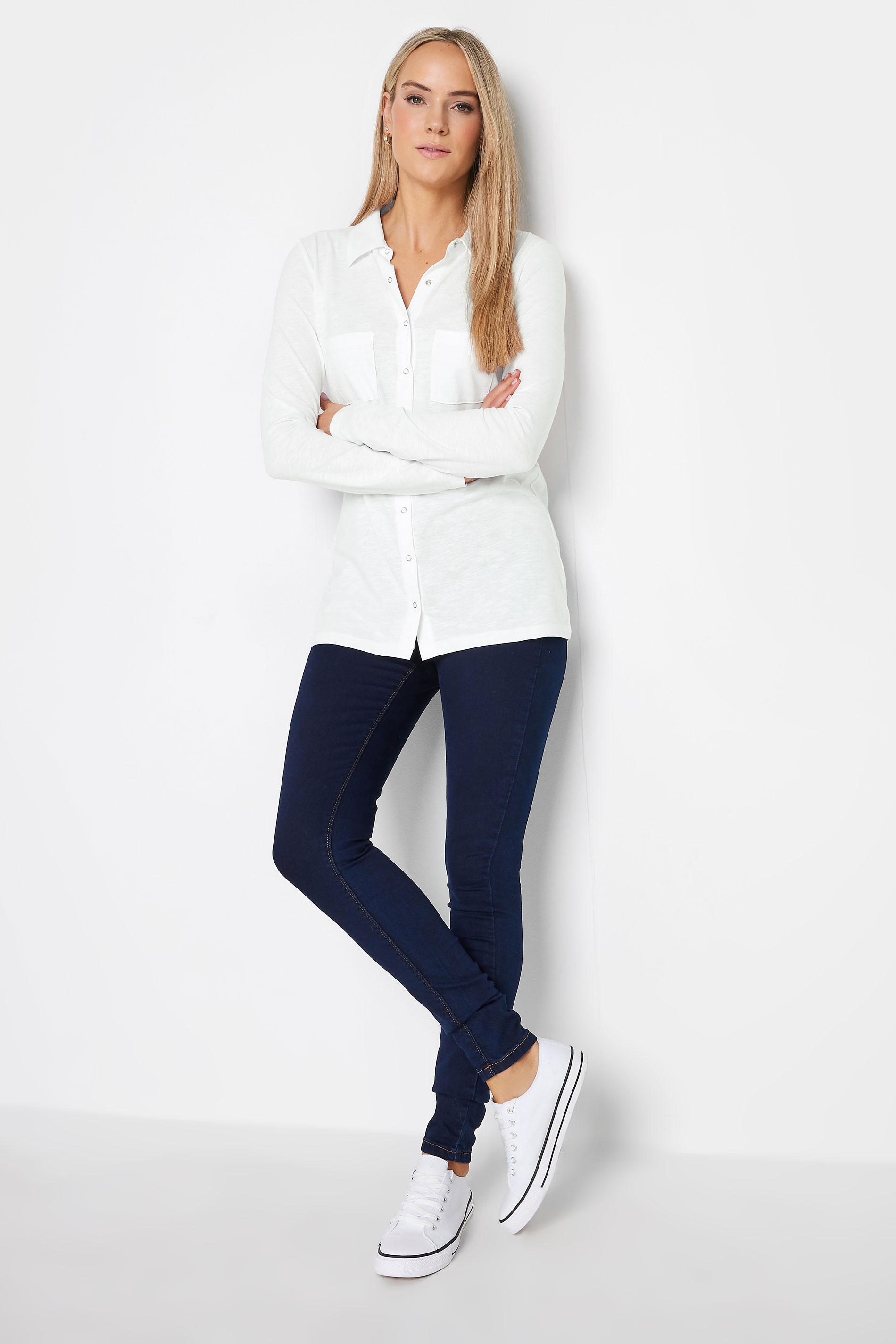 LTS Tall Women's White Cotton Jersey Shirt | Long Tall Sally 2