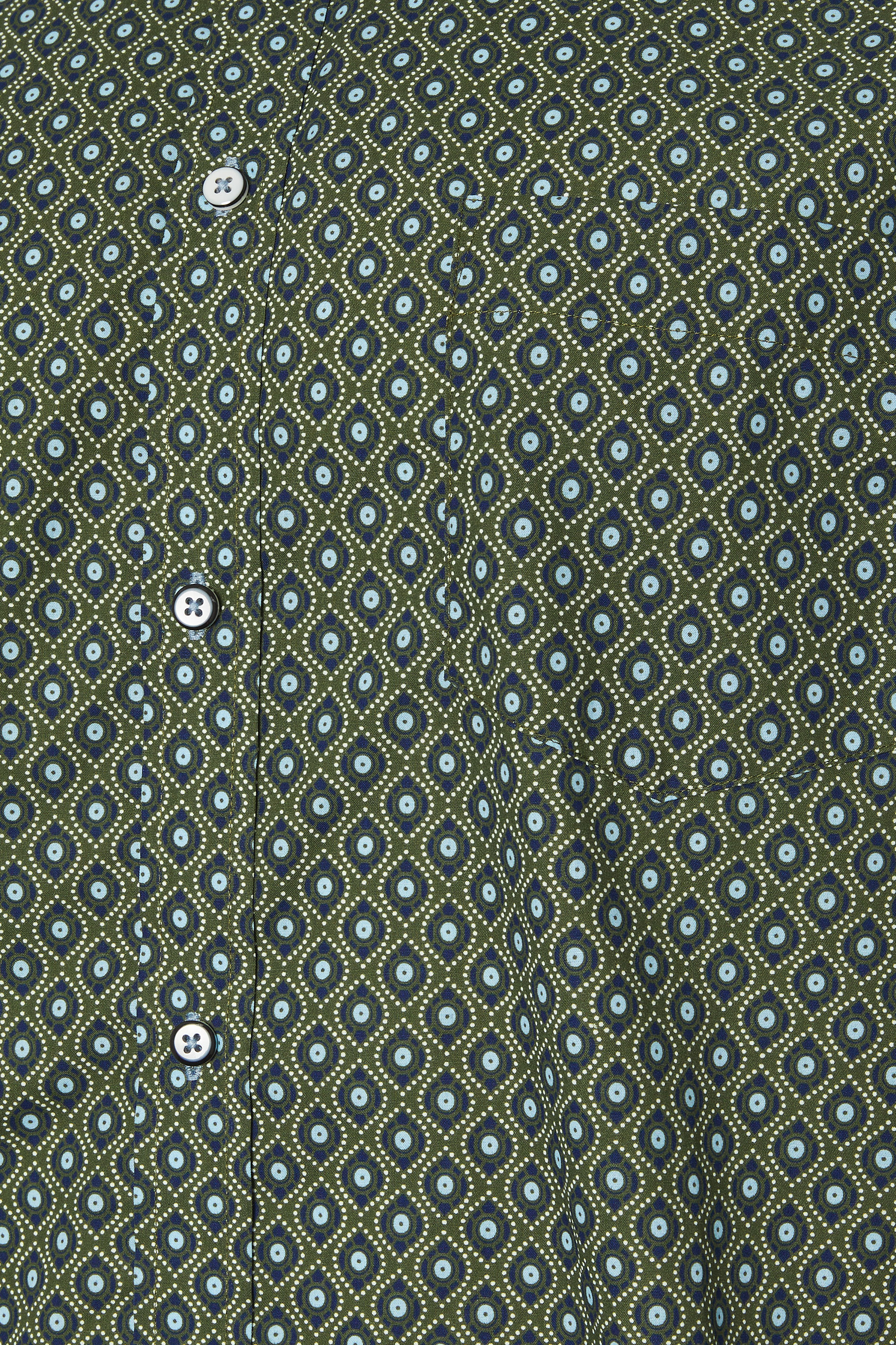 KAM Big & Tall Forest Green Geometric Shirt | BadRhino 5