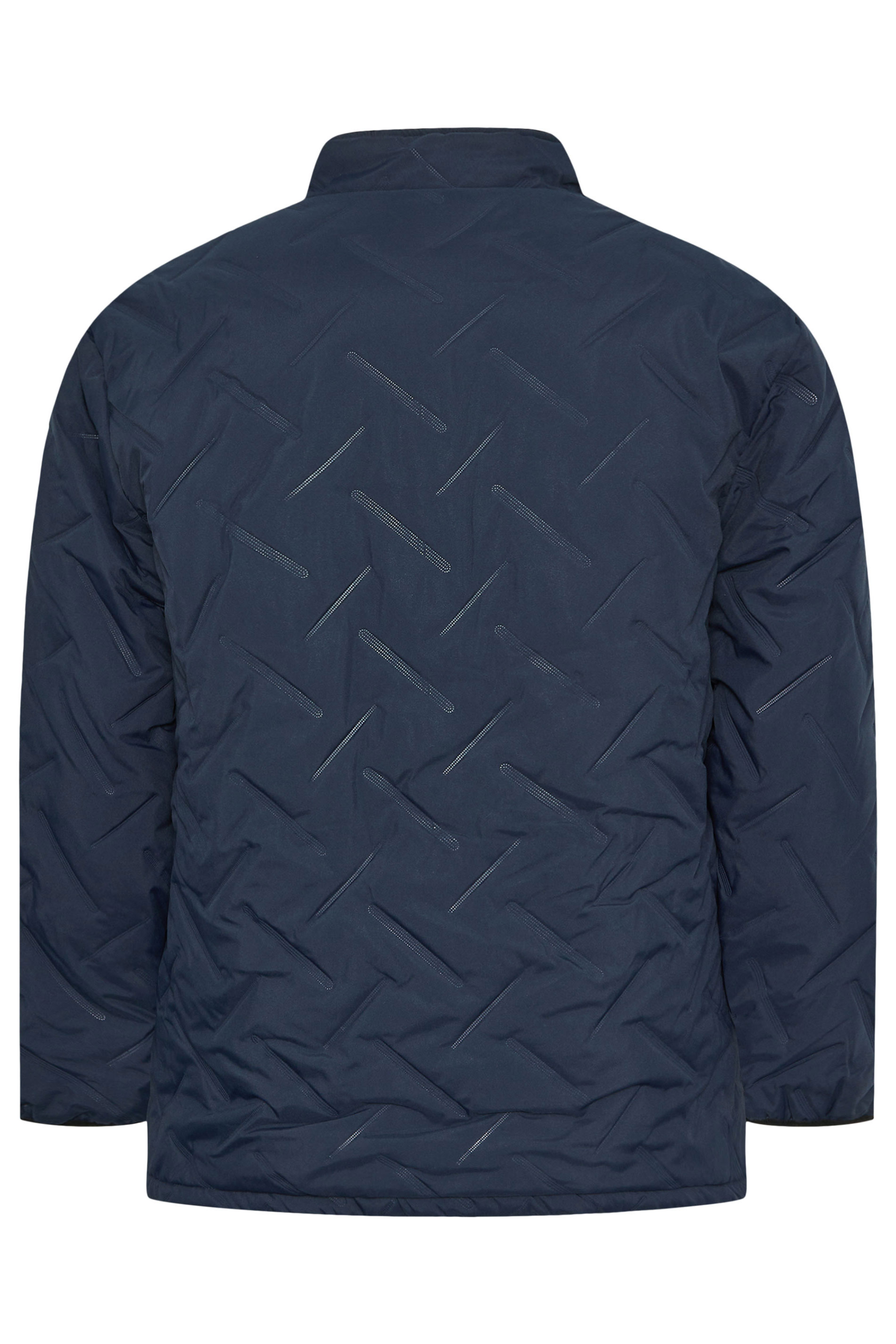 D555 Big & Tall Navy Blue Quilted Padded Jacket | BadRhino 5
