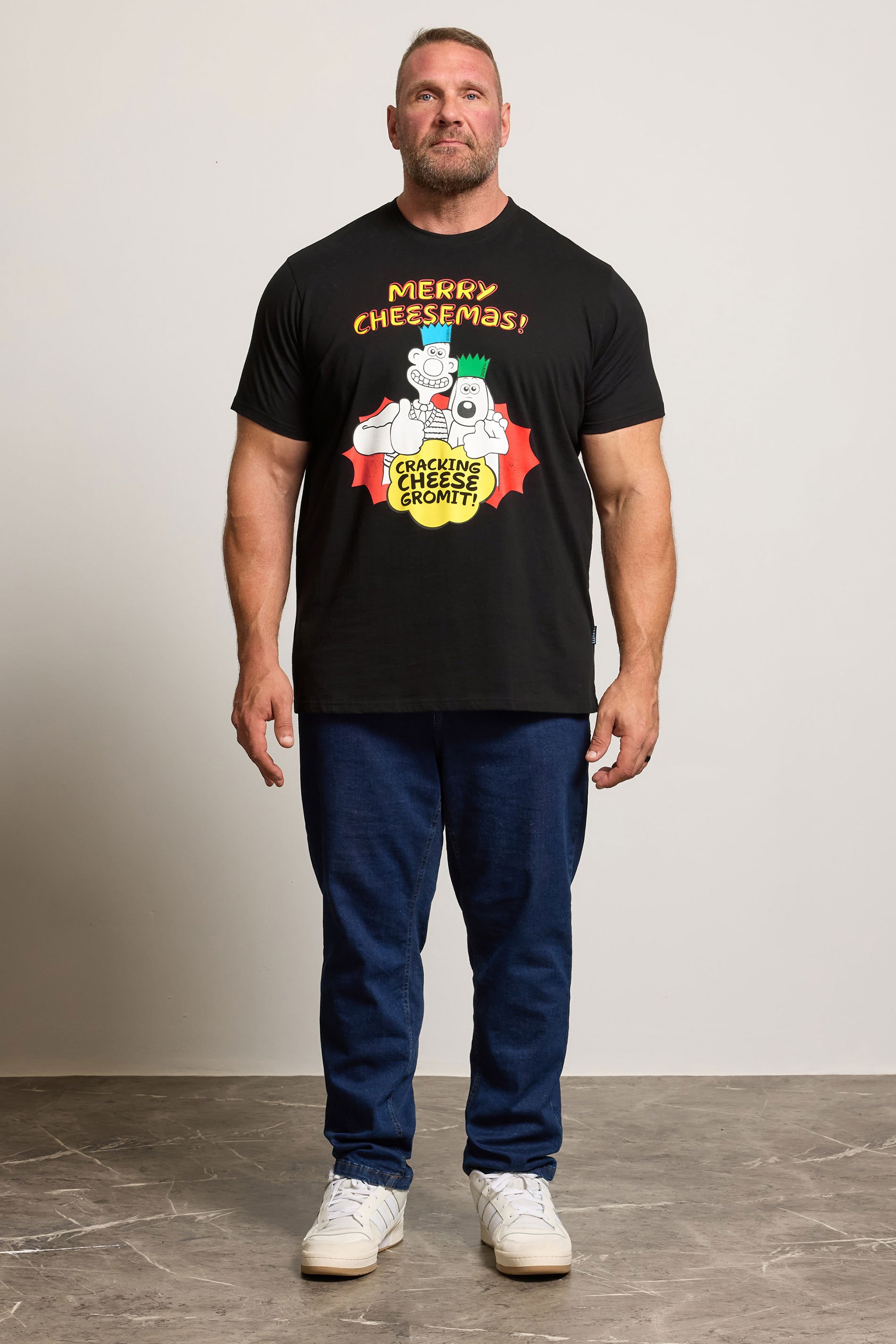 BadRhino Big & Tall Black Wallace & Gromit Graphic T-Shirt | BadRhino 3