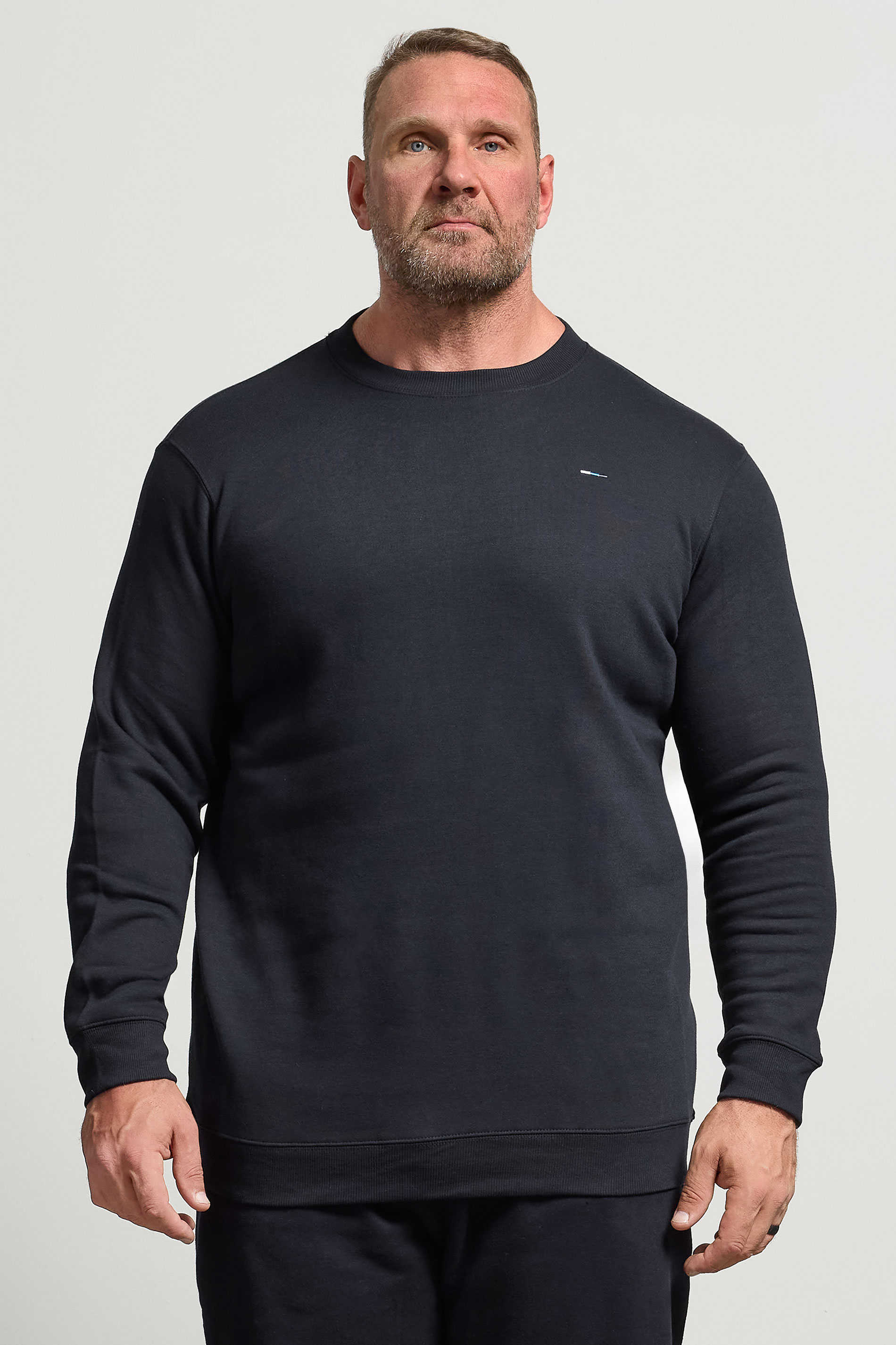 BadRhino Big & Tall Navy Blue Crew Neck Sweatshirt | BadRhino 1