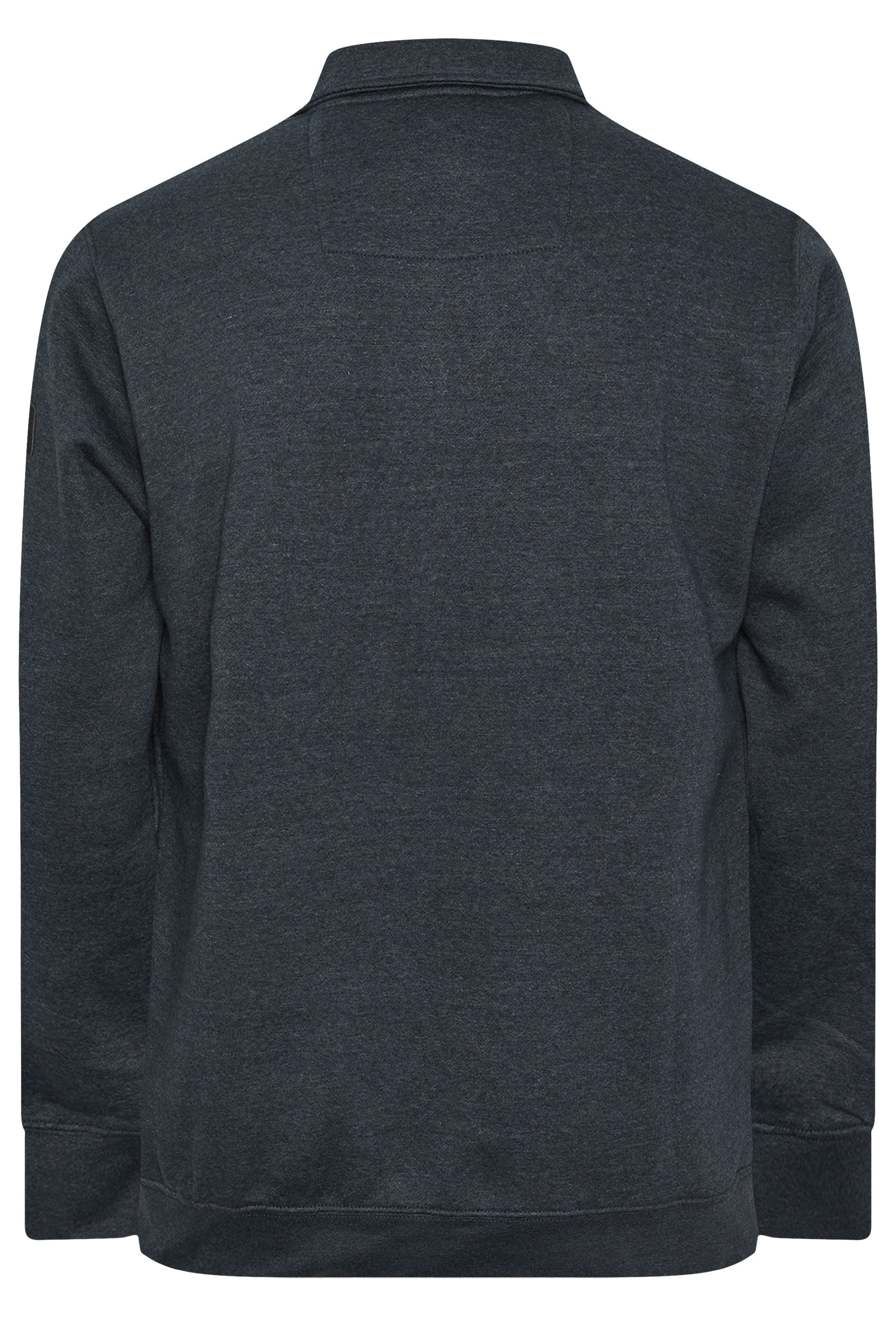 D555 Big & Tall Navy Blue Embroidered Long Sleeve Polo Shirt | BadRhino 4