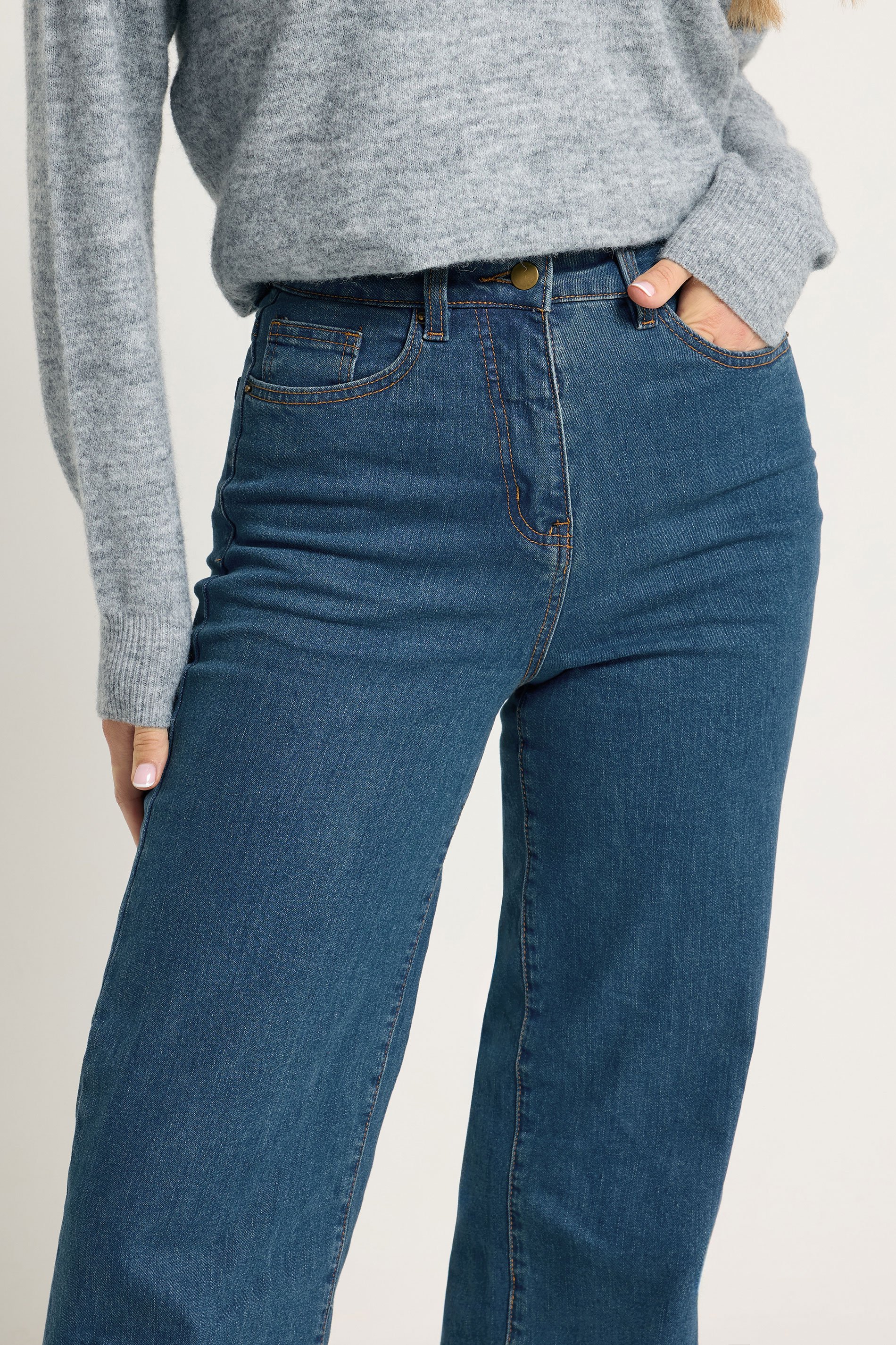 LTS Tall Indigo Blue BEA Wide Leg Jeans | Long Tall Sally 4