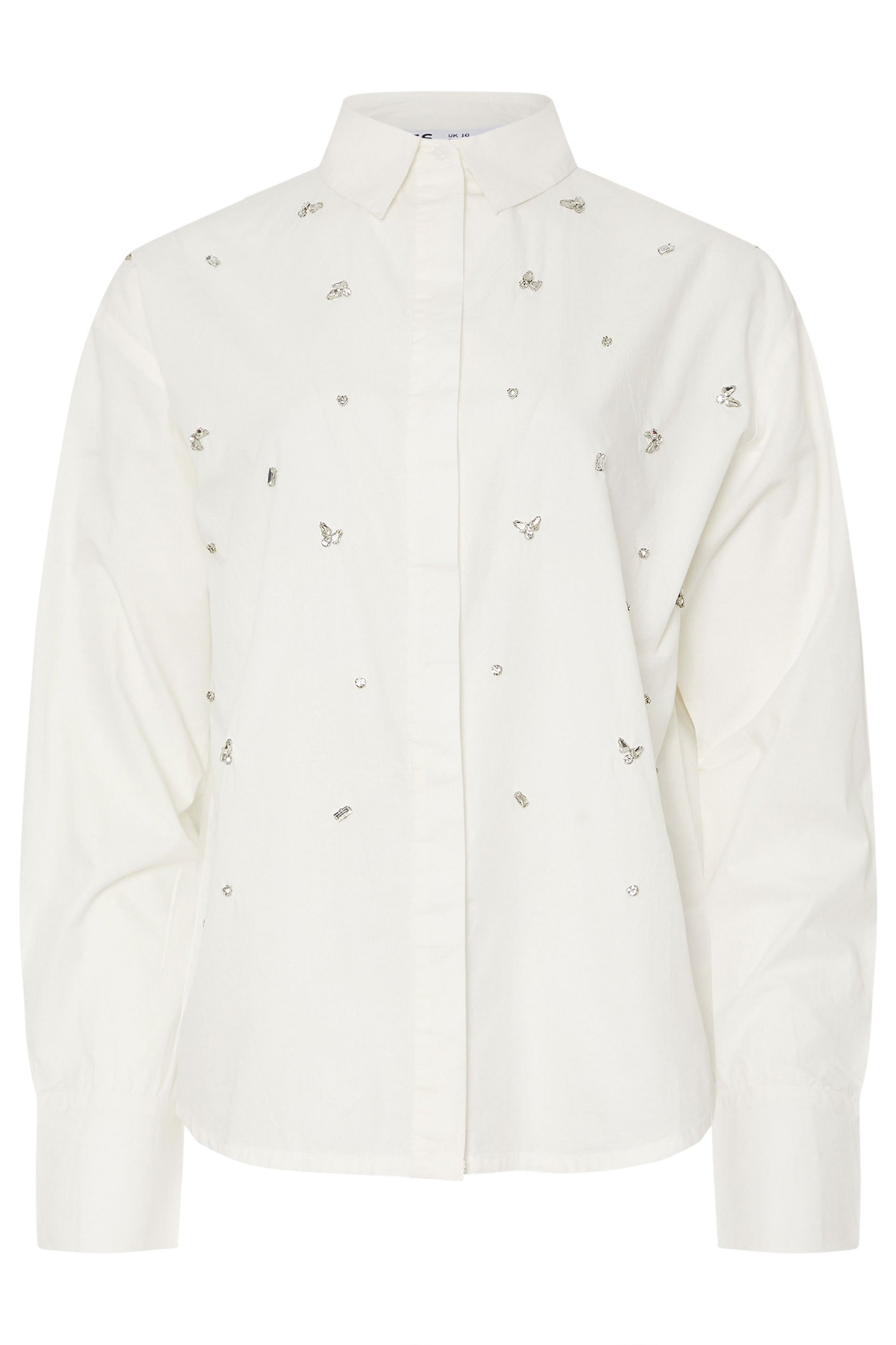 LTS Tall White Embellished Long Sleeve Shirt | Long Tall Sally 6